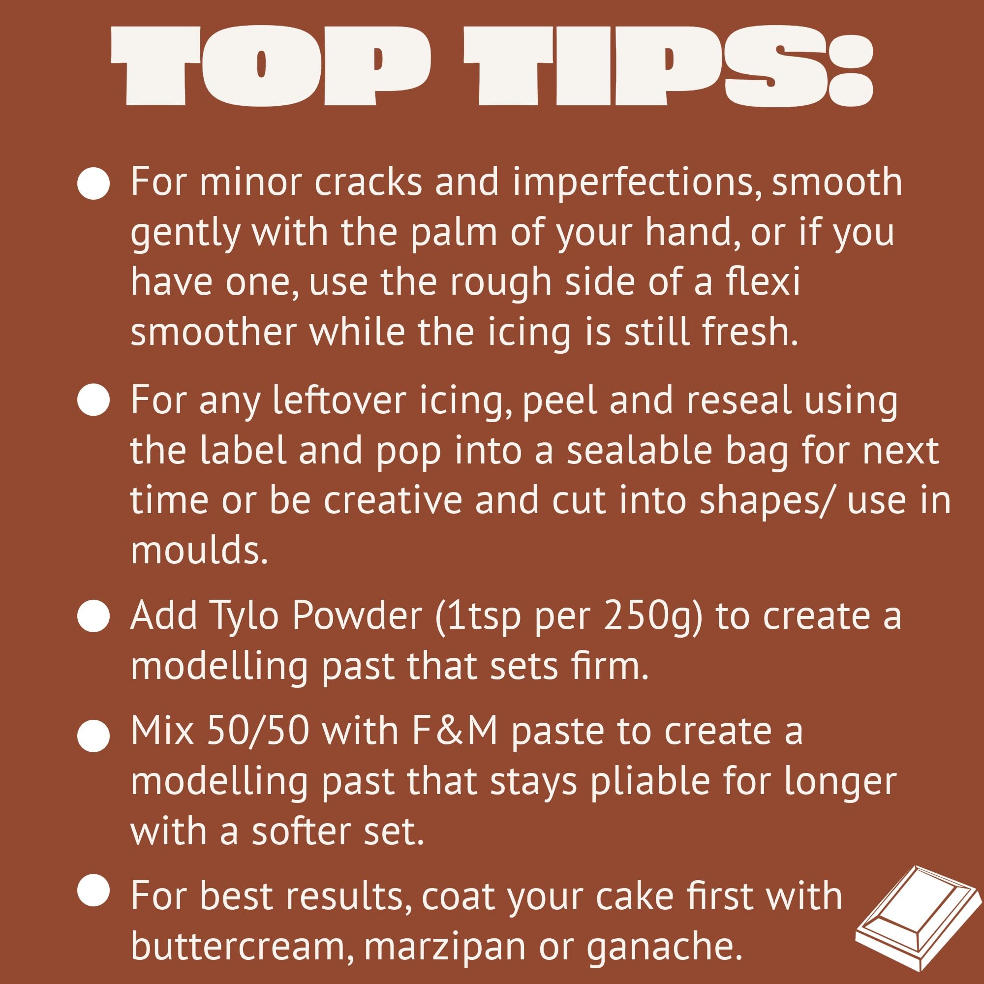 Renshaw - Brown Extra Stretch Smooth & Thin Chocolate Flavoured Fondant Icing 7