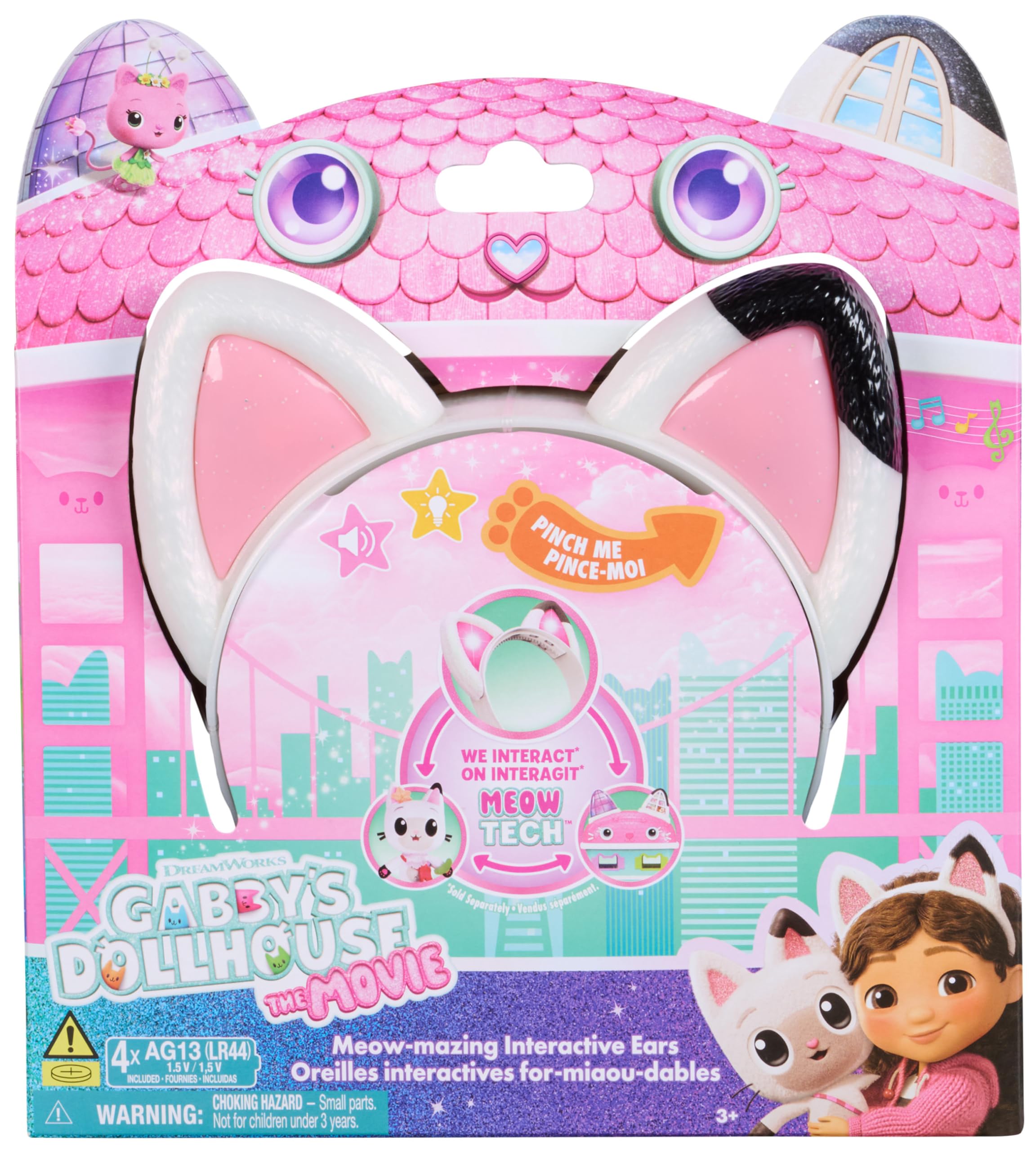 Gabby's Dollhouse Meow-mazing Interactive Ears Hairband - Touch & Motion Activated, 3 Modes, Multicolor 6