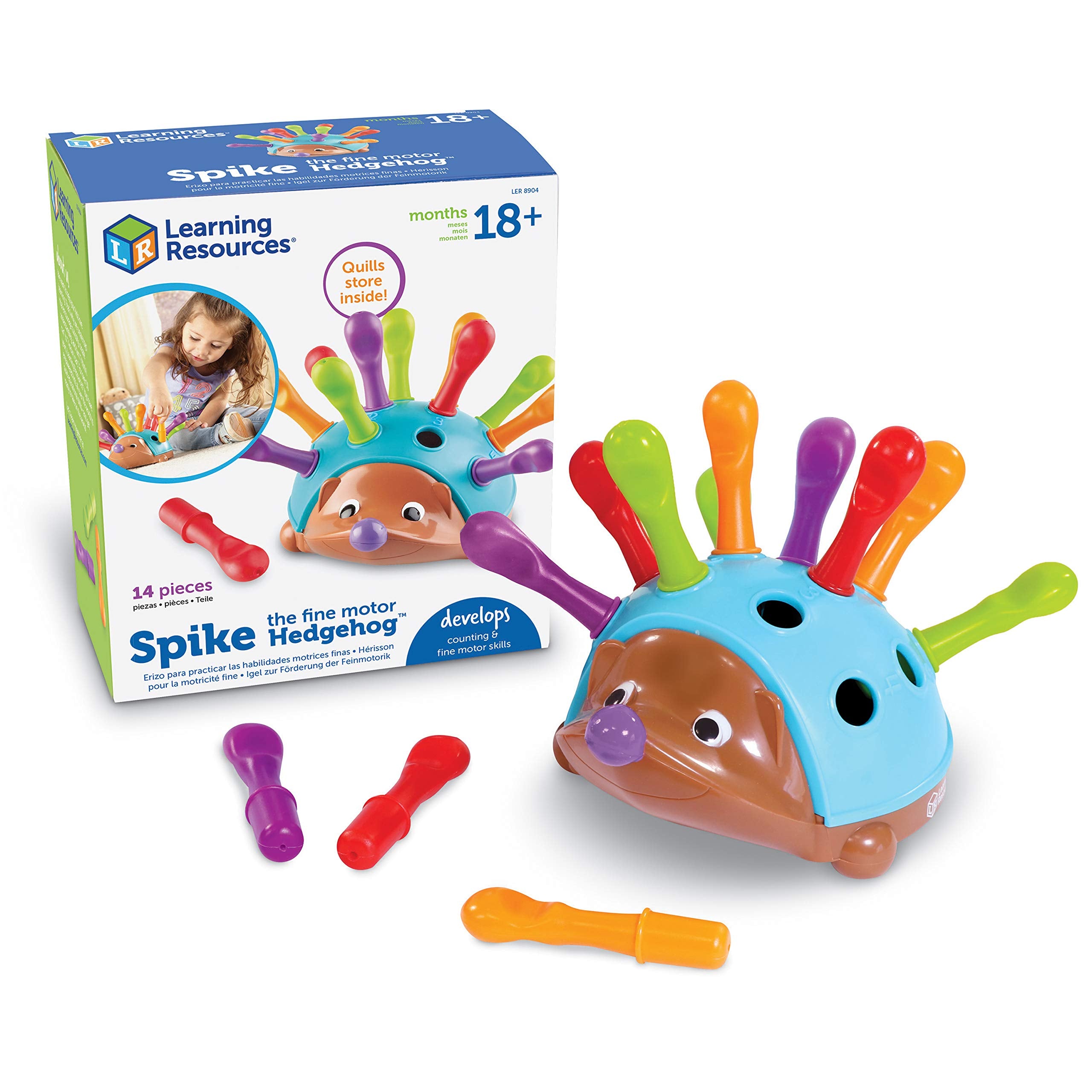 Learning Resources Spike the Fine Motor Hedgehog - Educational Peg Play Toy for Toddlers 18m+