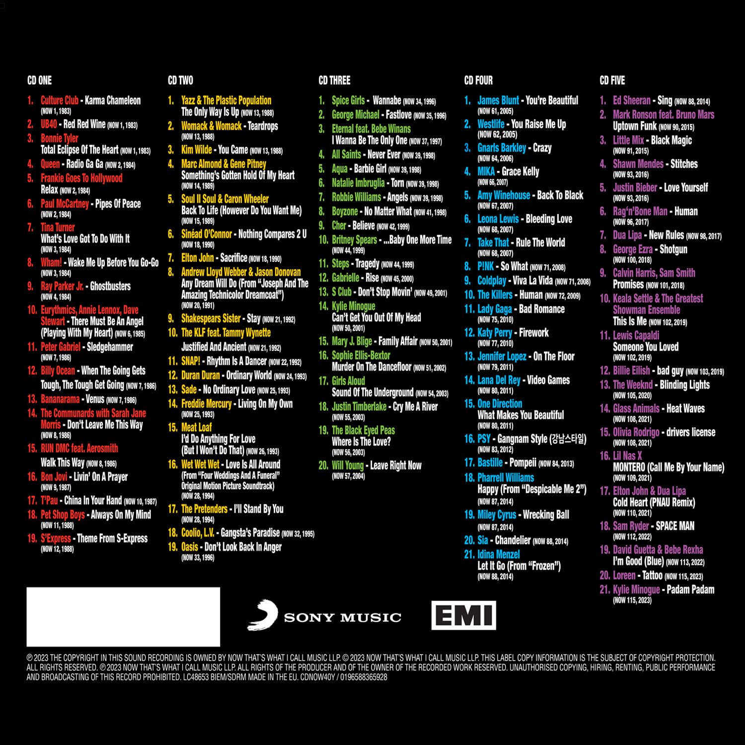 NOW That's What I Call 40 Years - 5CD Box Set