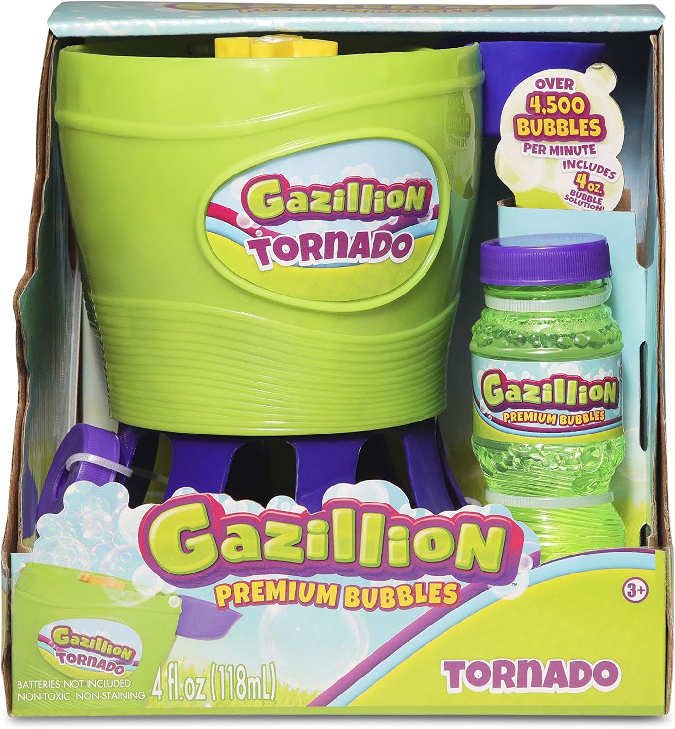 Gazillion Bubbles Gazillion Tornado Bubble Toy 36365, Green, Blue, Yellow, Multi 1