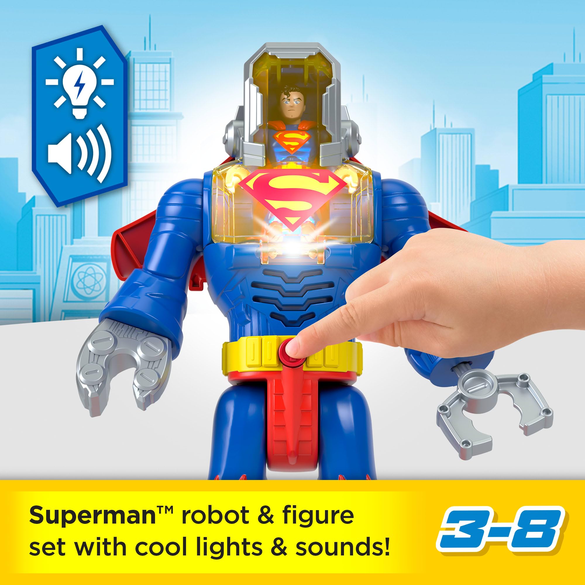 Fisher-Price Imaginext DC Super Friends Superman Exo Suit Robot Playset - 12-Inch Action Figure with Lights & Sounds 5
