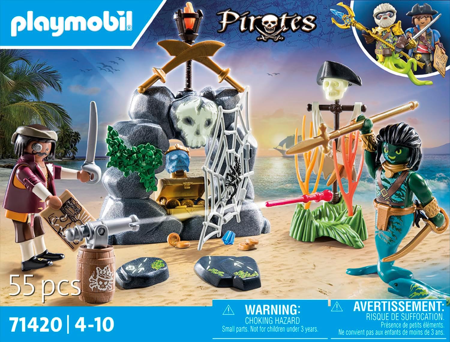 Playmobil Pirates: Pirate vs. Deeper – Treasure Hunt Playset for Kids 4+ 7