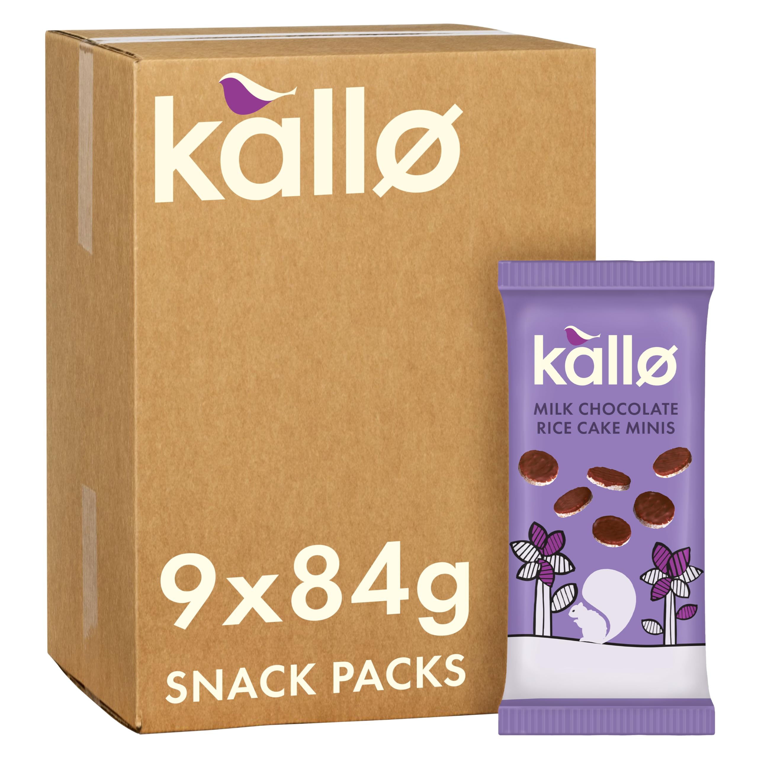 Kallo Belgian Milk Chocolate Mini Rice Cakes, 9 x 84g