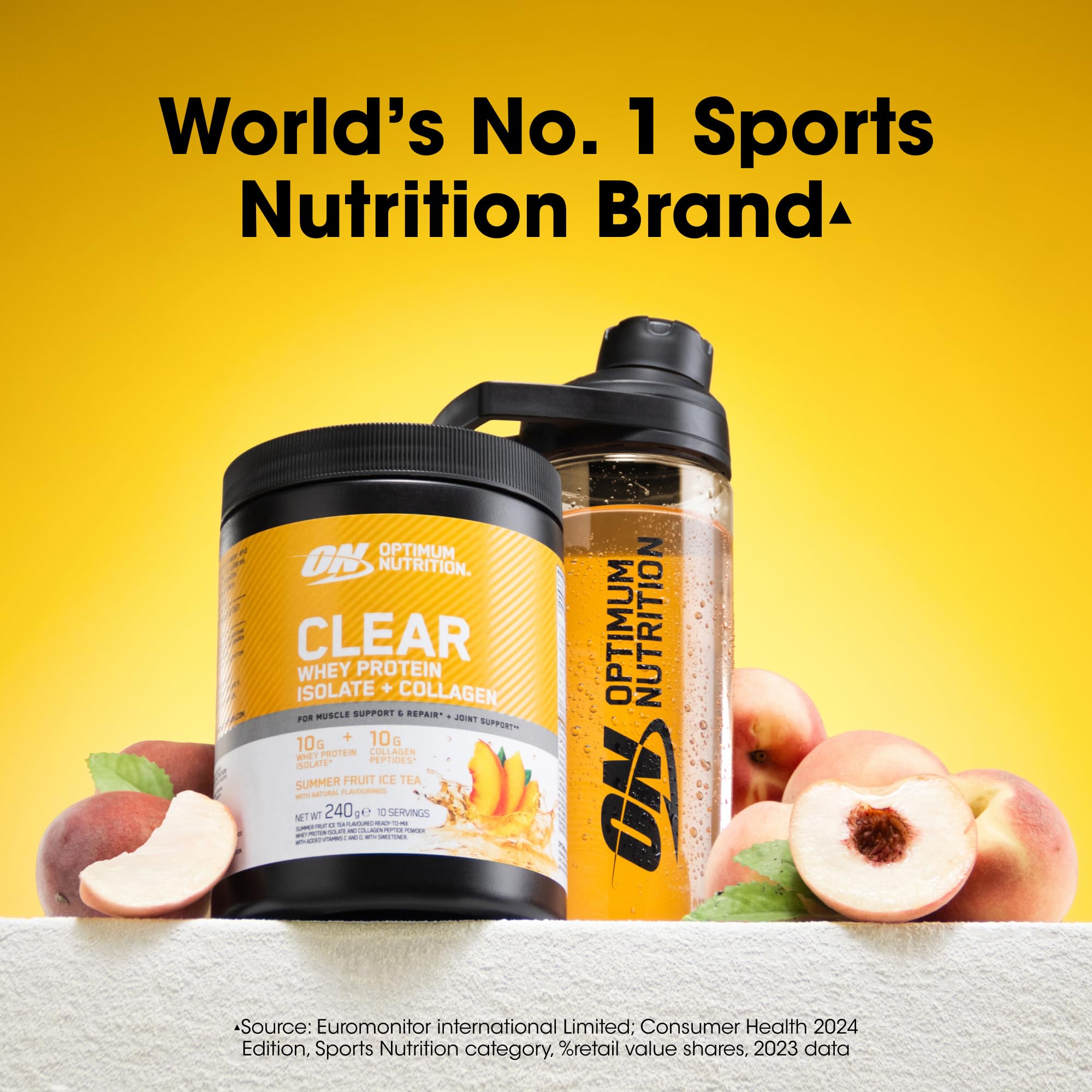 Optimum Nutrition Clear Whey + Collagen Summer Fruit Ice Tea Flavour 240g 7