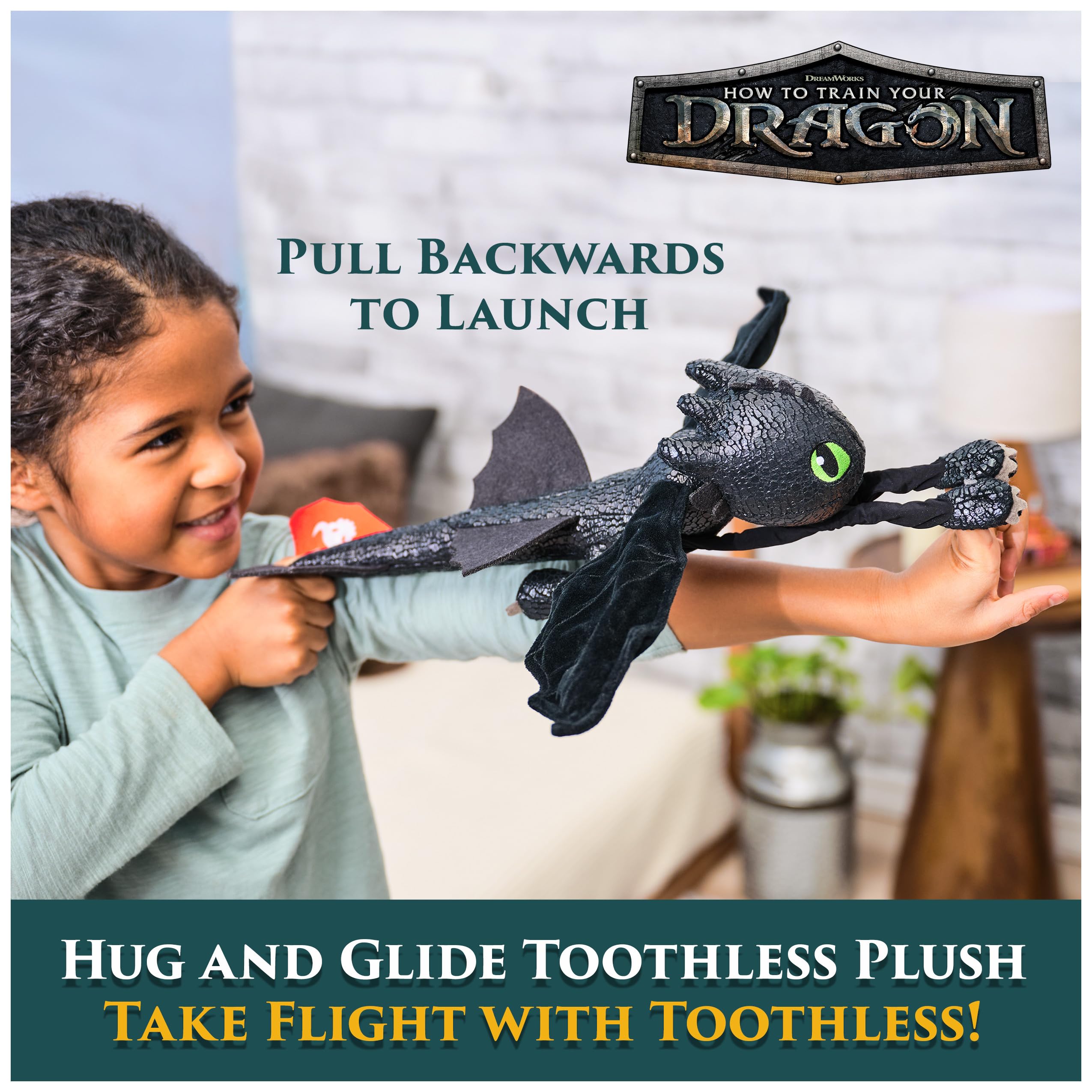 Spin Master Dreamworks Dragons Toothless 30.5cm Hug & Glide Plush Toy 2