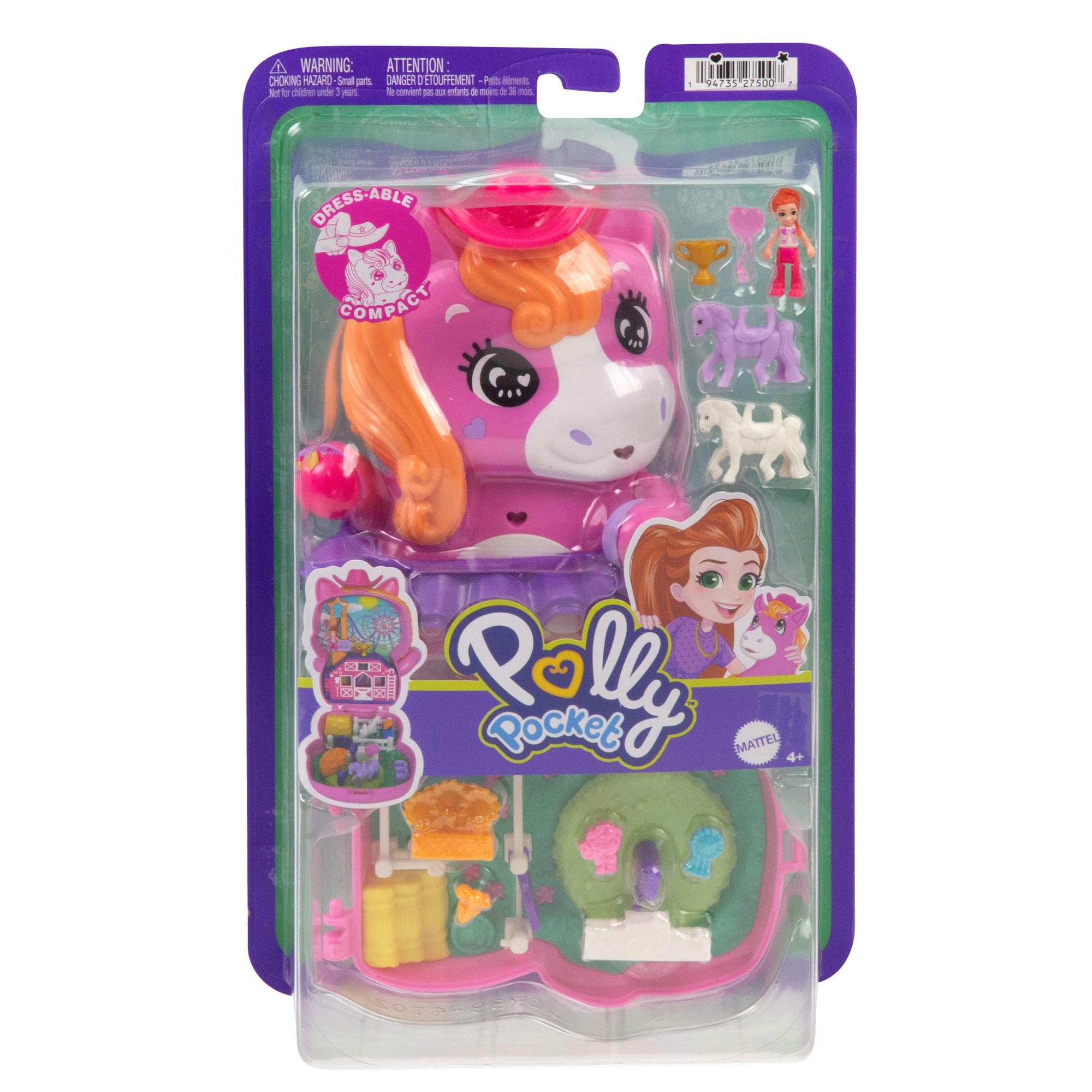 Polly Pocket Pony Rodeo Compact Playset - Micro Doll with 2 Pet Ponies & 10 Accessories 4