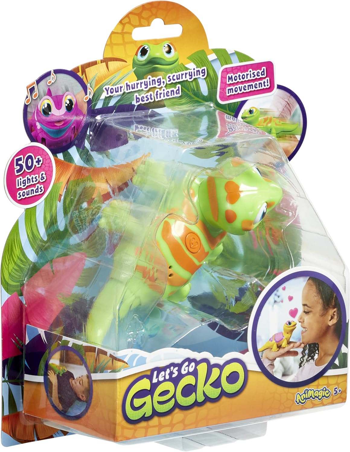 Animagic Let's Go Gecko - Interactive Walking, Dancing & Light-Up Electronic Pet for Kids 5