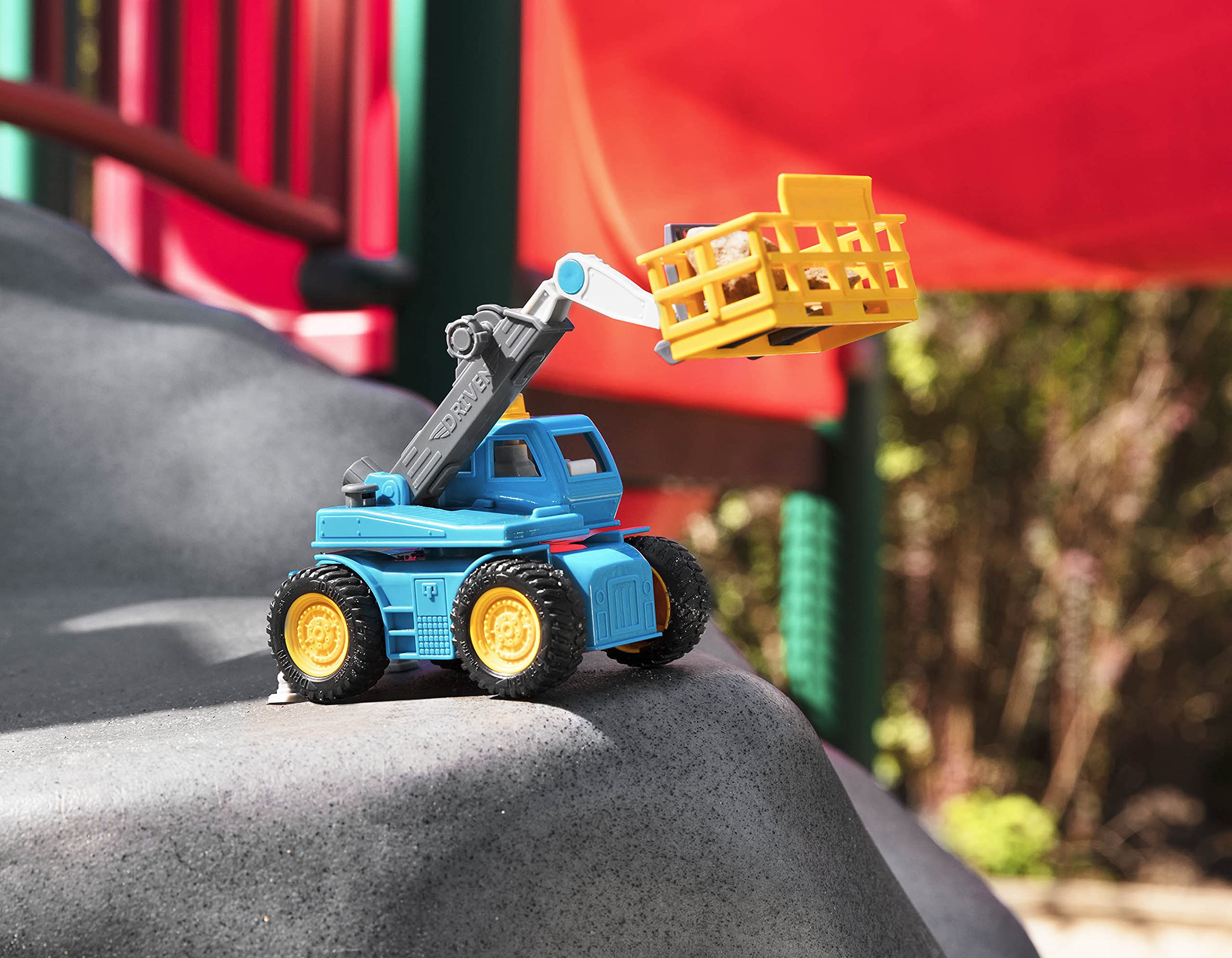 Driven by Battat Micro Telehandler - Toy Crane Truck with Extendable Arm, Lights & Sound 11