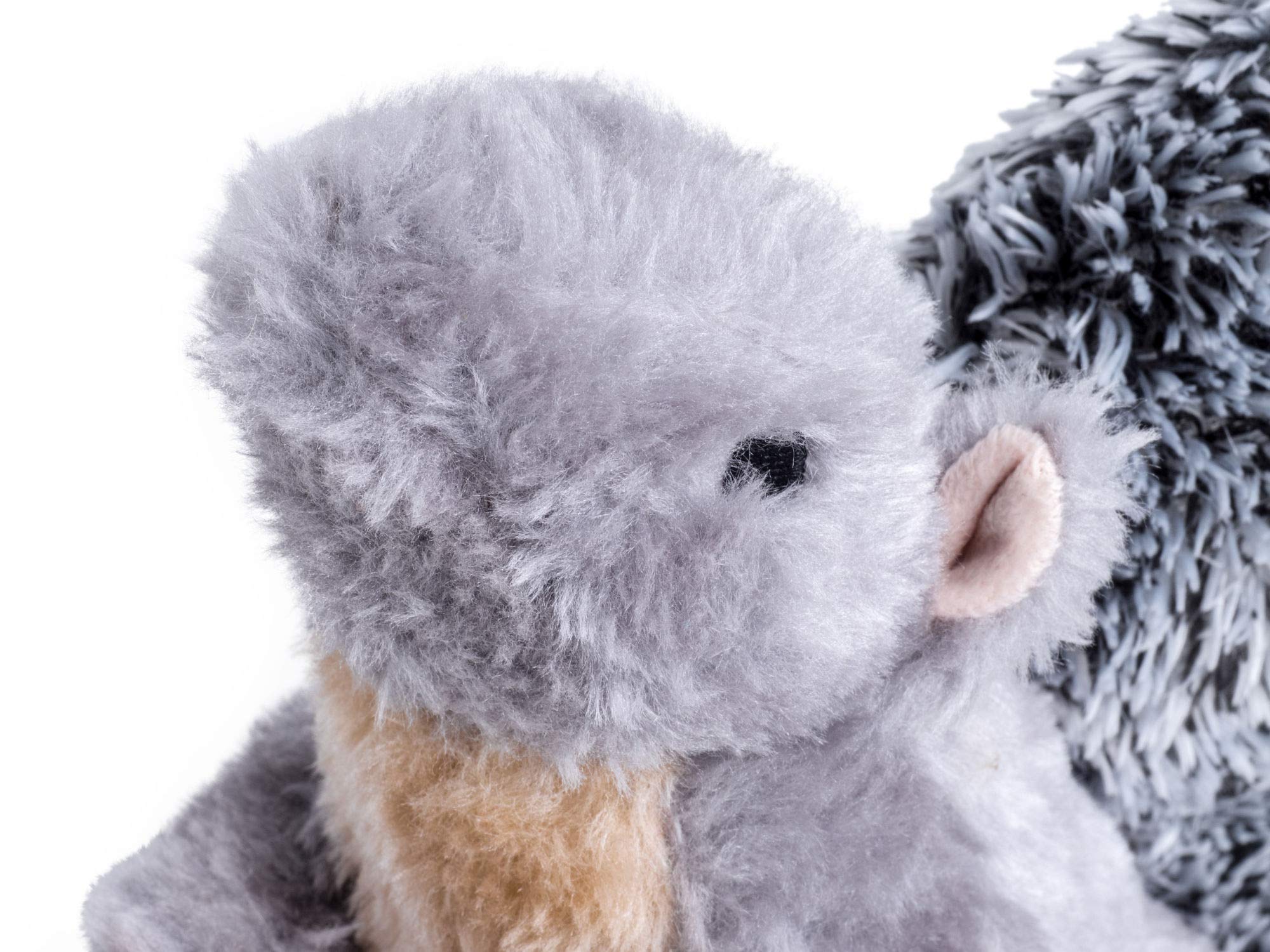 Petface Cyril The Squirrel Plush Dog Toy with Built-In Squeaker | Washable, Grey & Brown