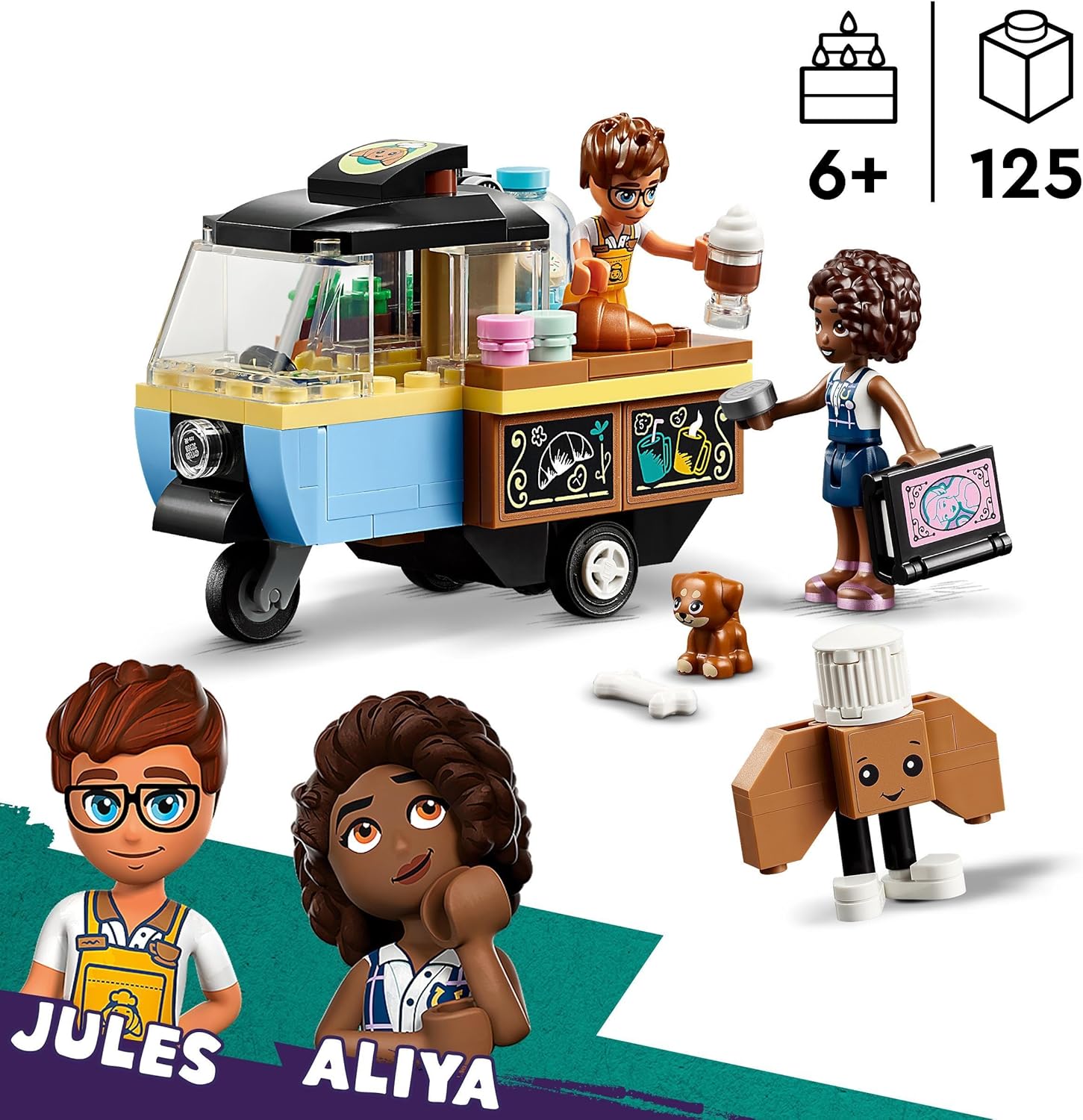 LEGO Friends Mobile Bakery Food Cart - Building Set with 2 Mini-Dolls & Dog Figure for Kids 6+ 3