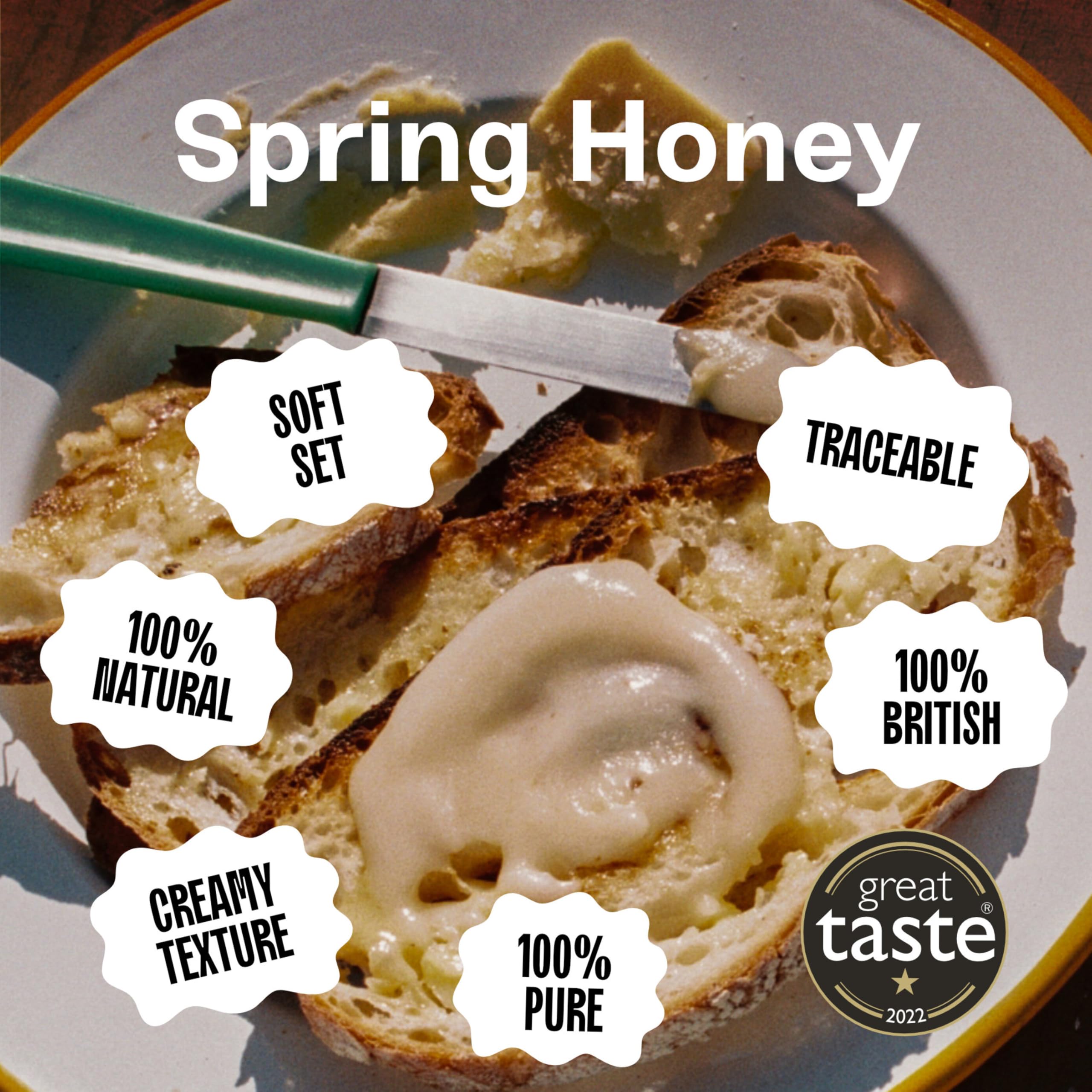 Black Bee Honey - Pure British Spring Soft Set Honey, Creamy and Lightly Sweet 5