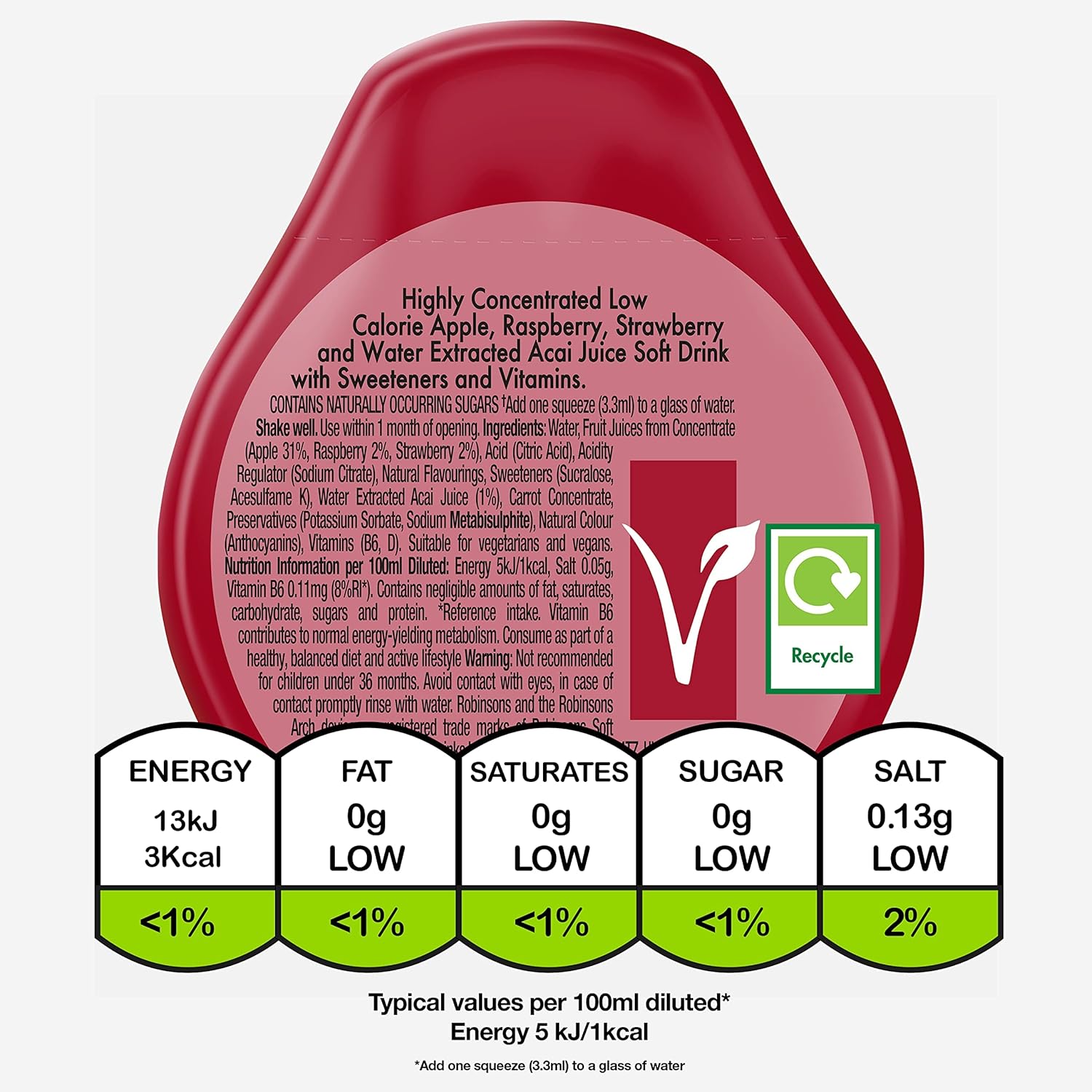 Robinsons Boost Benefit Drops Himbeere, Erdbeere &amp; Acai mit Vitamin B6 – Kürbiskonzentrat ohne Zuckerzusatz 6