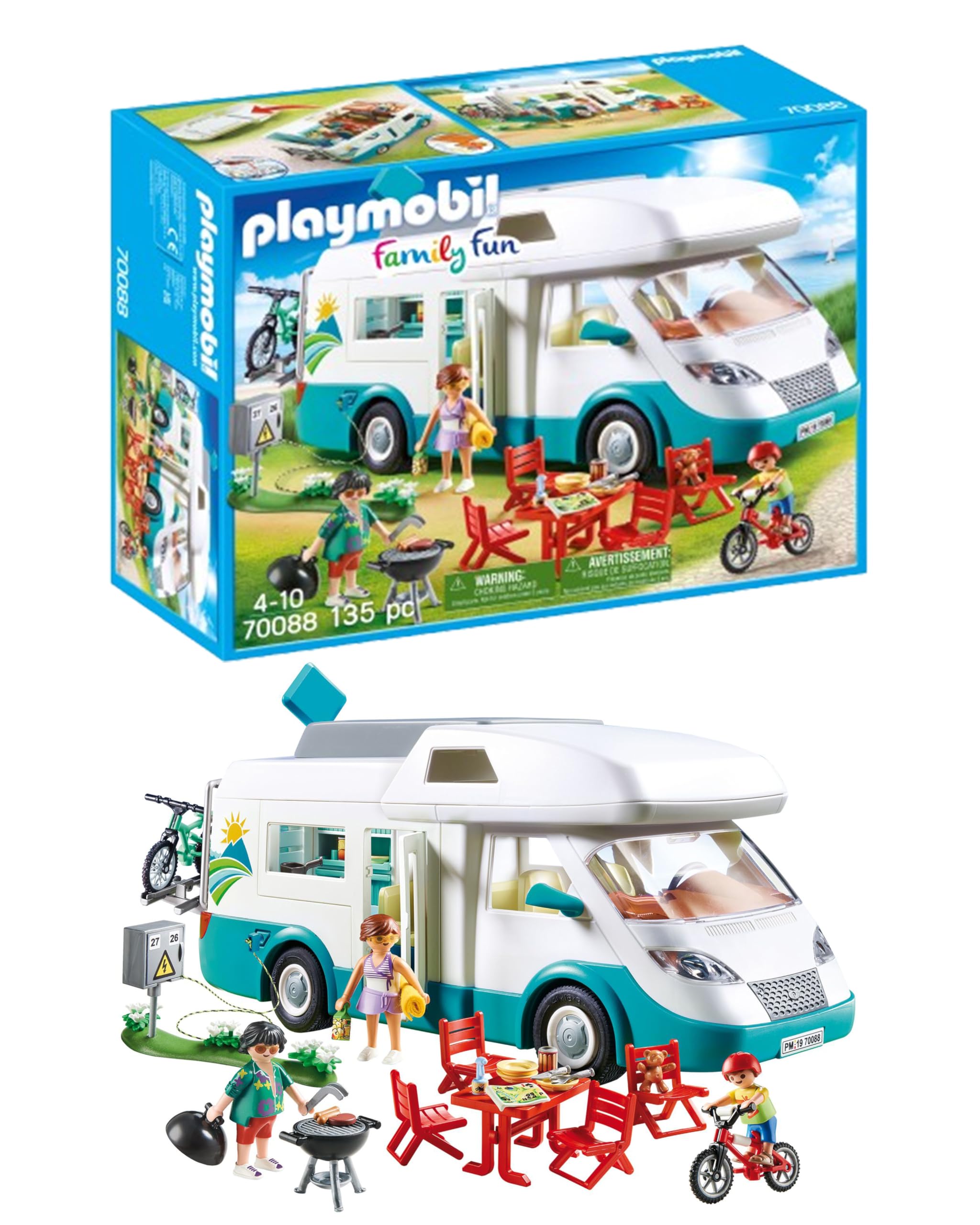 PLAYMOBIL Family Camper 70088 - Playset with Removable Roof & Convertible Sleeping Area for Ages 4+ 9