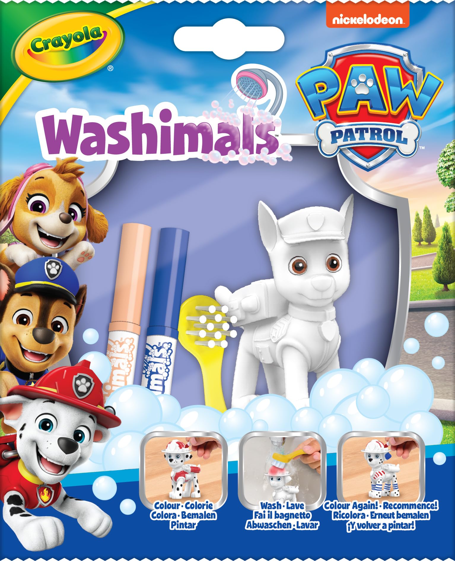 CRAYOLA Paw Patrol Washimals Single Pack - Color, Wash & Re-Color Collectible Figures for Kids 3+