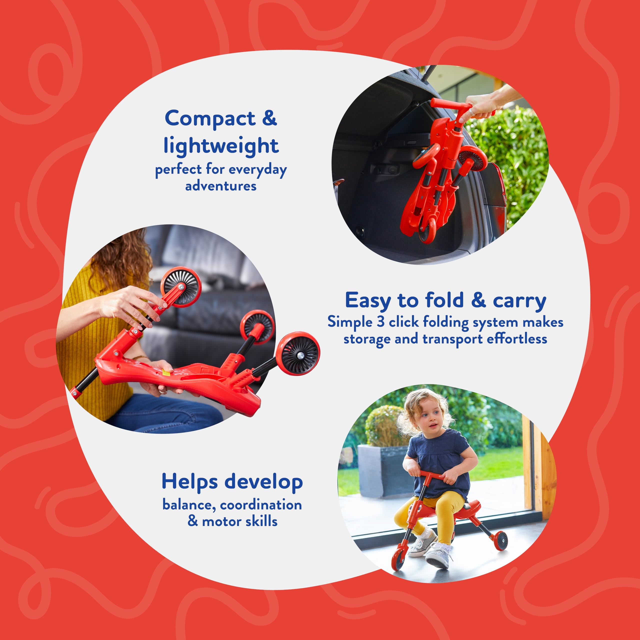 Scuttlebug 3-Rad-Dreirad, faltbar, zum Aufsitzen – Käfer-Dreirad für 1–3-Jährige 7