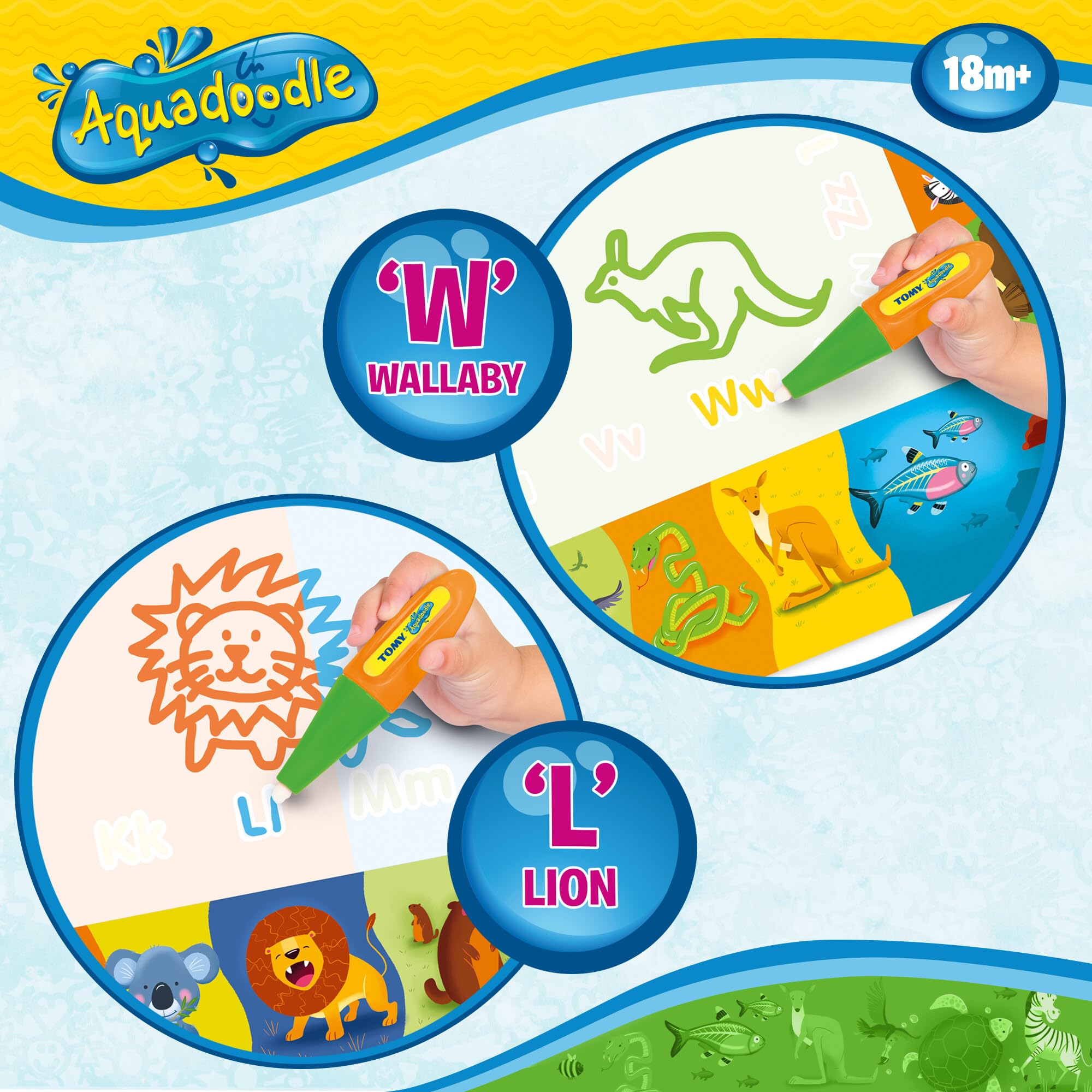Aquadoodle Classic Large Water Doodle Mat, Official TOMY No Mess Colouring & Drawing Game, Suitable for Toddlers and Children From 18 Months+ 13