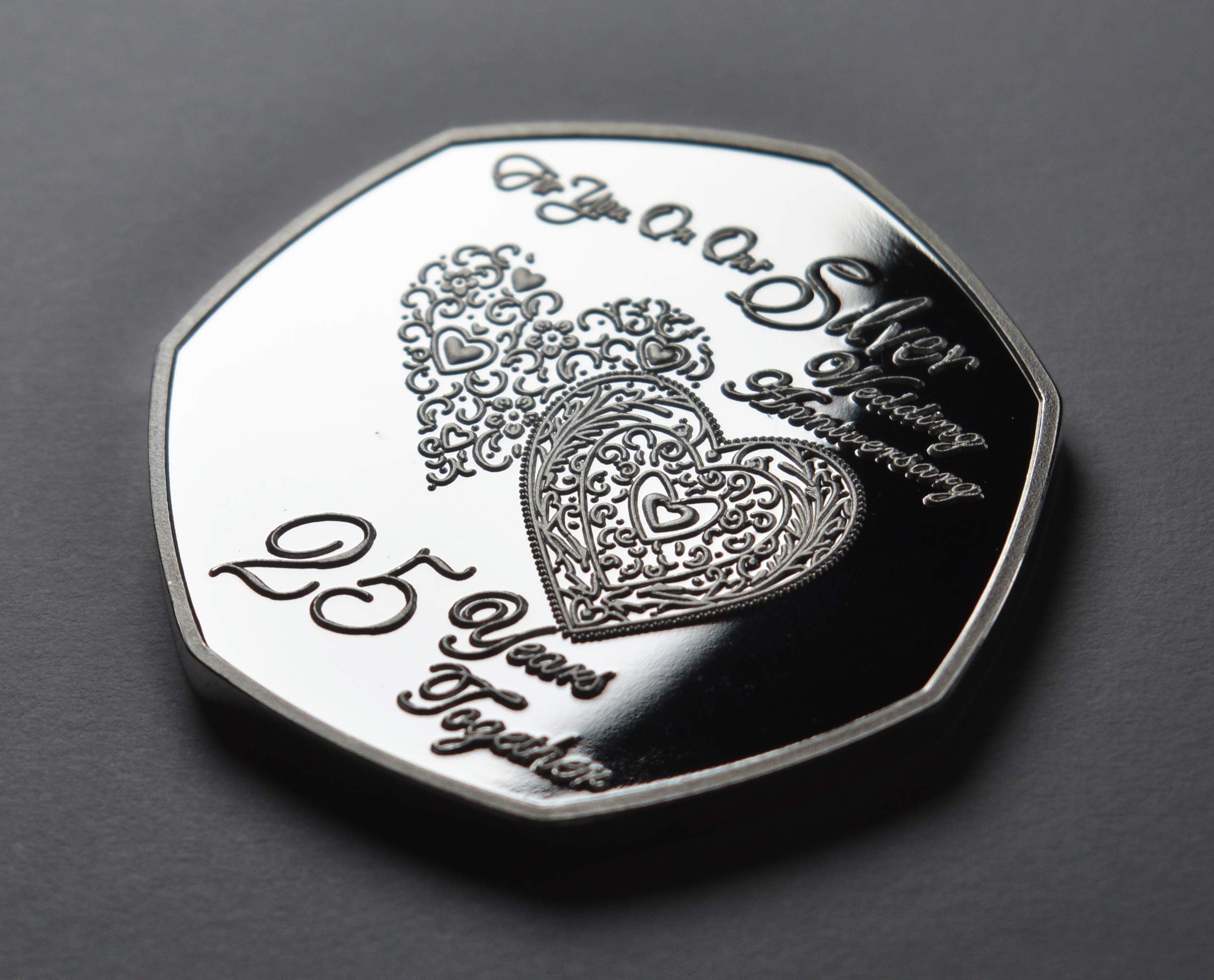The Commemorative Coin Company Silver Wedding Anniversary 25th Year .999 Silver Proof Coin 7