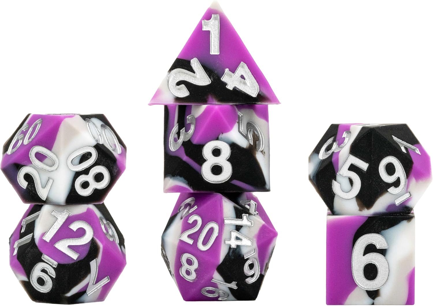 Metallic Dice Games FanRoll Pride Sharp Edge Silikonkautschuk-Würfelset 16 mm