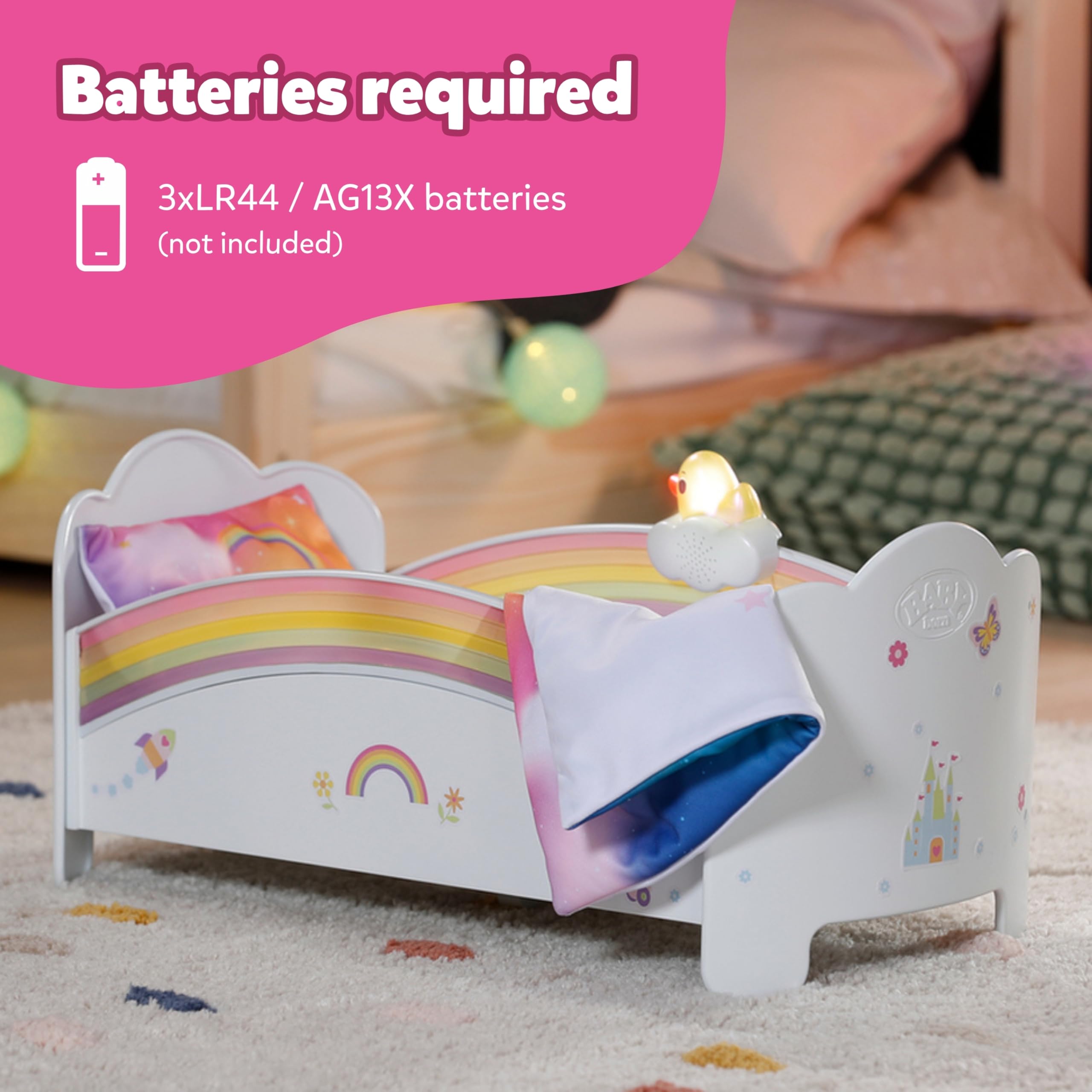 BABY born Rainbow Bed - Light & Calming Melodies | Fits 36 Months - 10 Years | Plastic 7