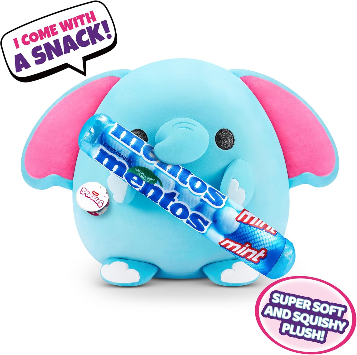 Snackles Super Sized 35 cm Elephant (Mentos) Plush - ZURU Cuddly Squishy Comfort Toy 6