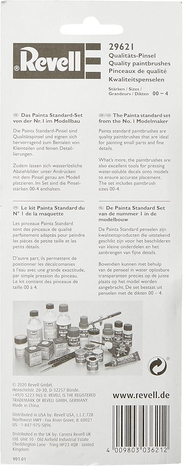 Revell Painta Standard Paint Brush Set - 6 Piece Art Brush Kit for Modeling & Crafts 4