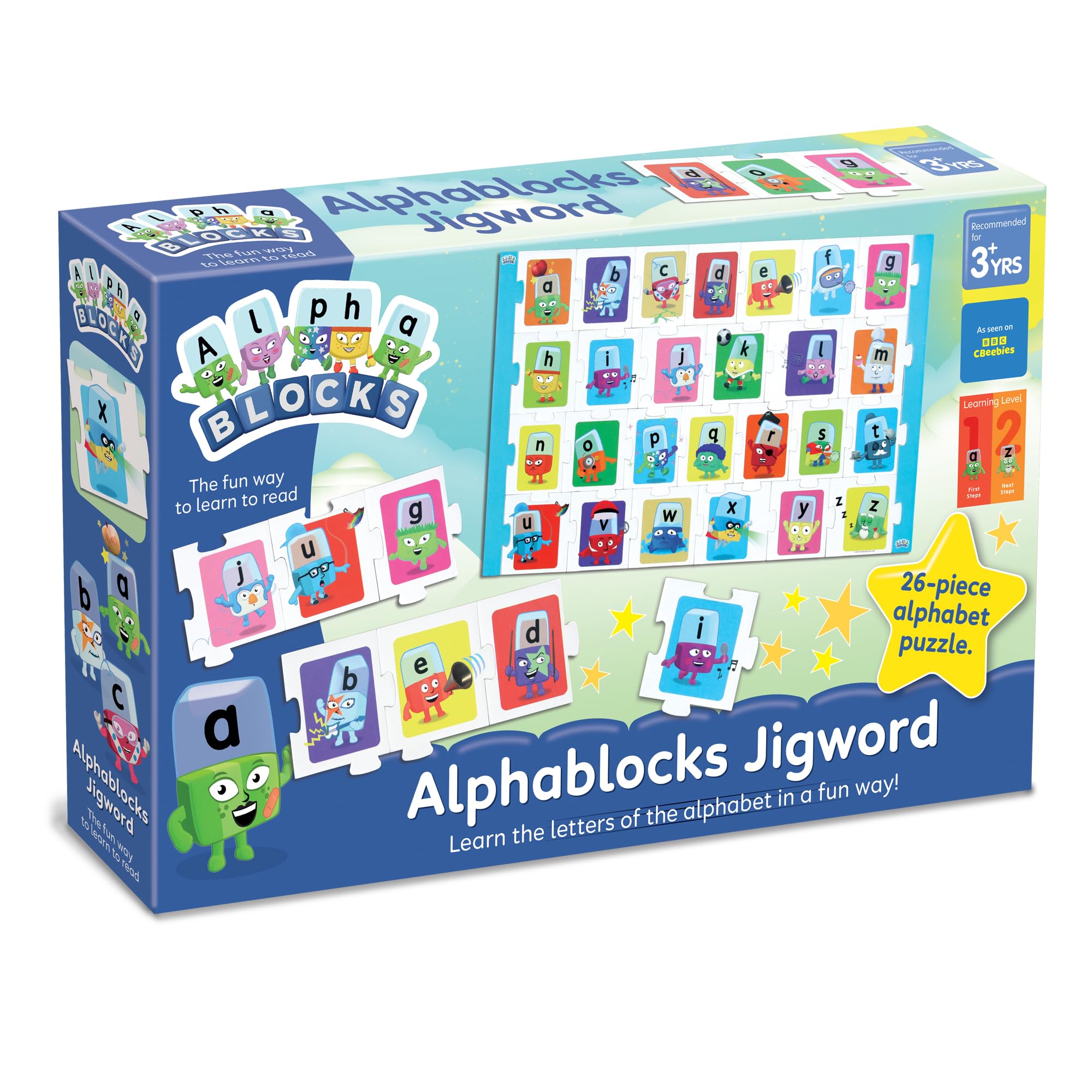 Alphablocks Jigword Puzzle - 26-Piece Interactive Alphabet Learning Game for Kids