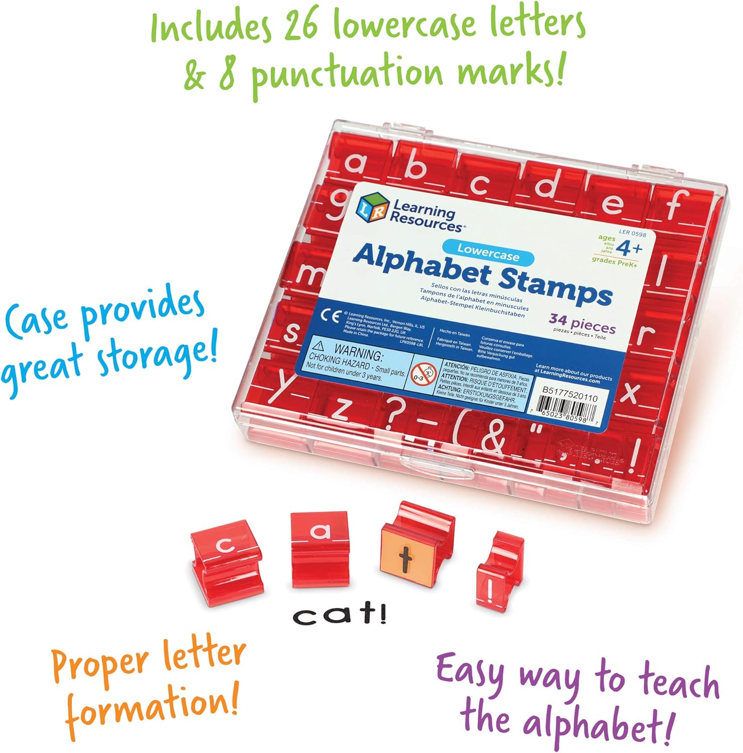 Learning Resources Lowercase Alphabet Stamps - Educational Printing Set for Early Literacy 3