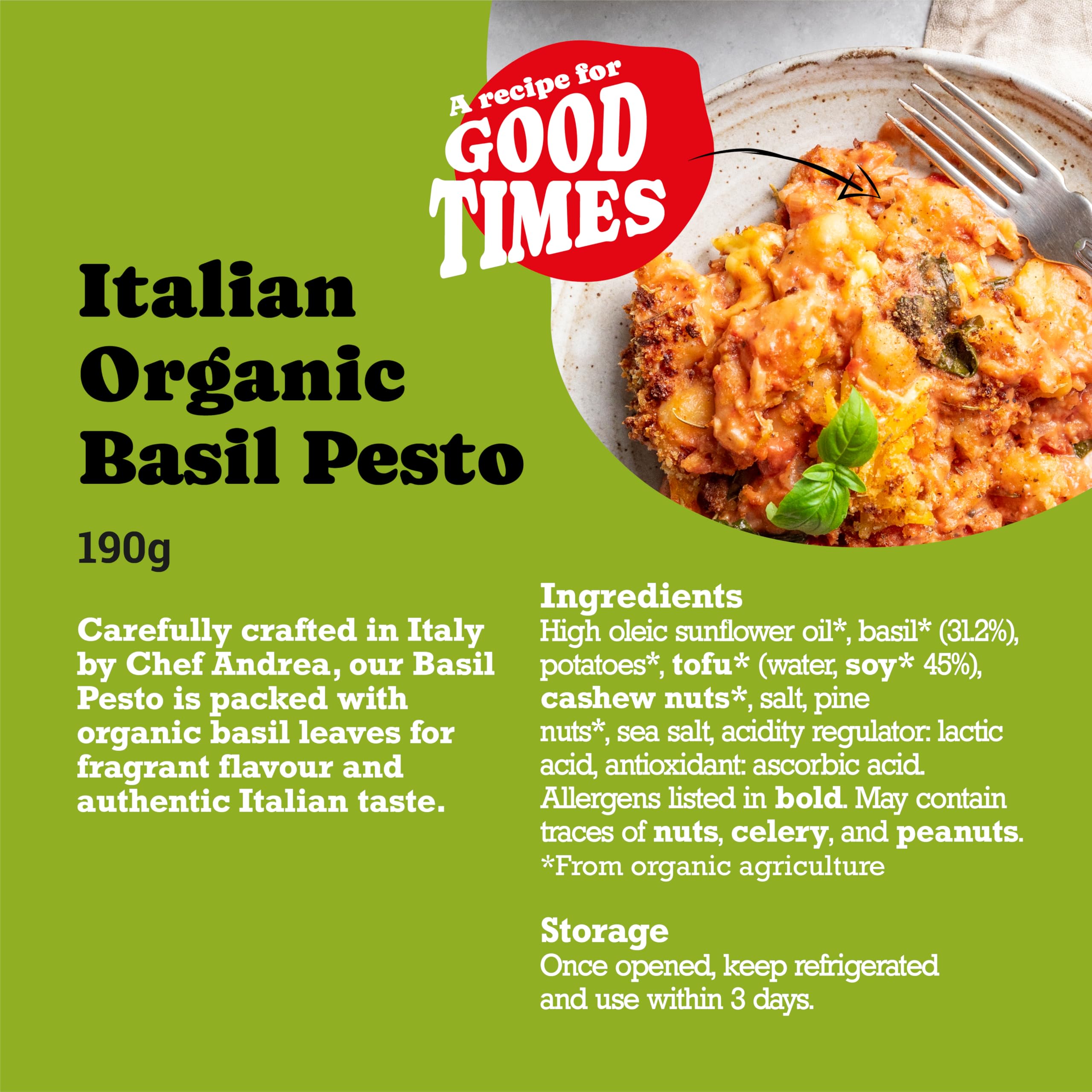 Mr Organic No Added Sugar Basil Pesto 190g - Organic Vegan Gluten-Free Pesto Sauce 4