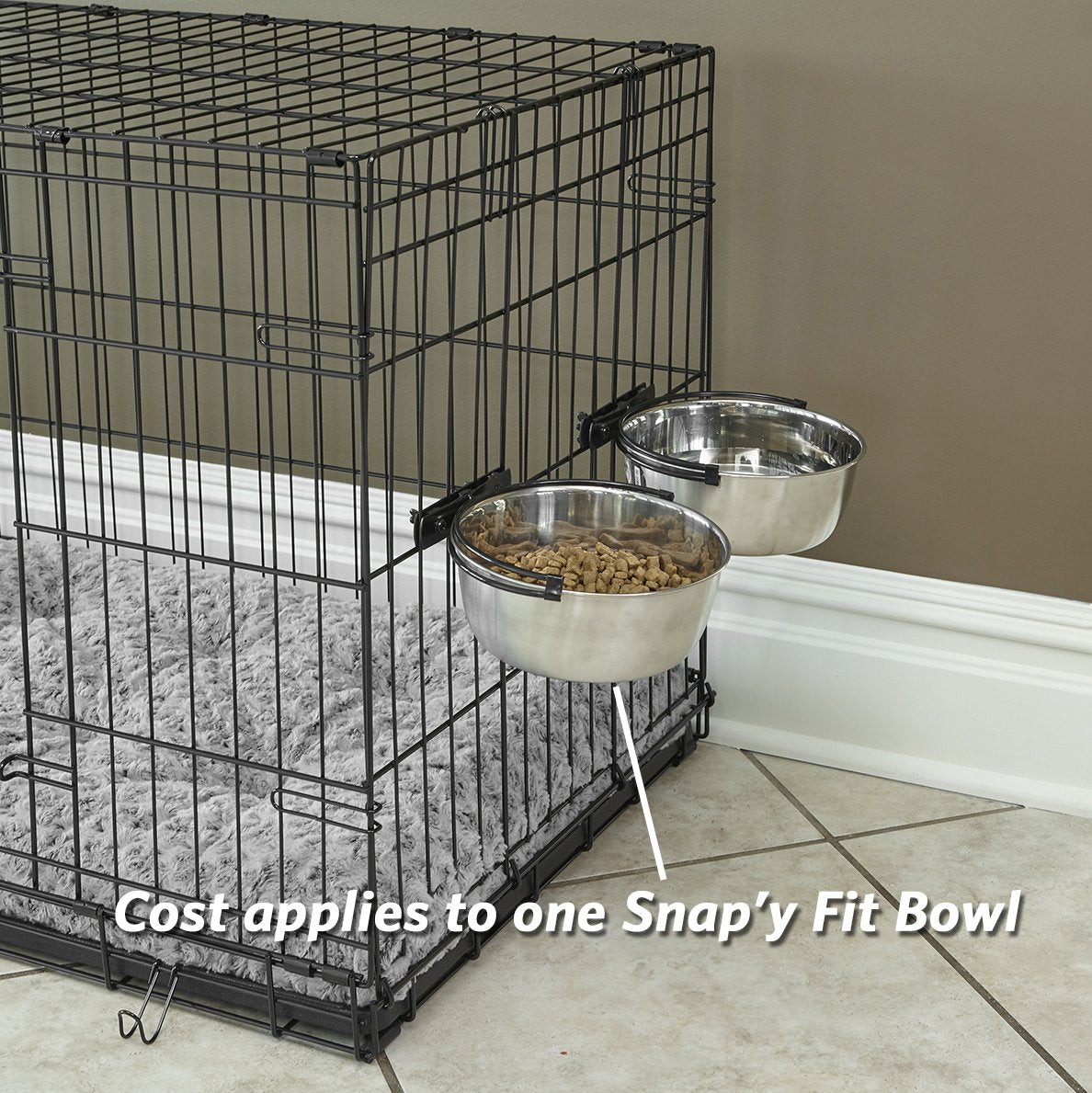 MidWest Homes for Pets Snap'y Fit Stainless Steel Food Bowl | 1 qt Capacity | Rust Resistant 4