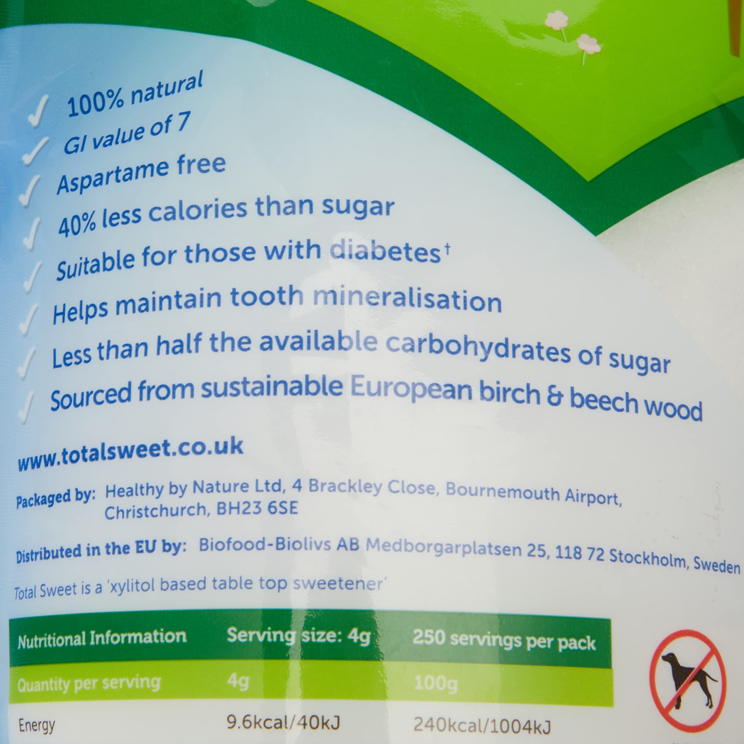 Total Sweet 100% Natural Xylitol Sweetener - 1kg Bag | Low GI (7) | Sugar Free 3