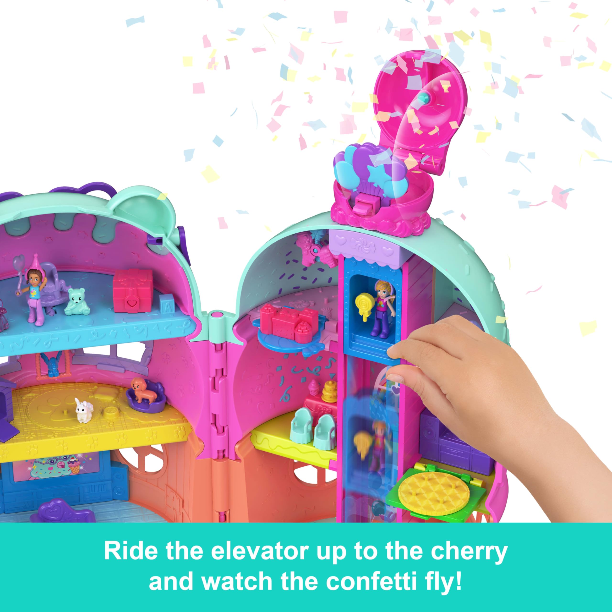 Polly Pocket Micro Dolls & Large Gelato House Playset - Ice Cream Bear Theme, 4-8 Years 7