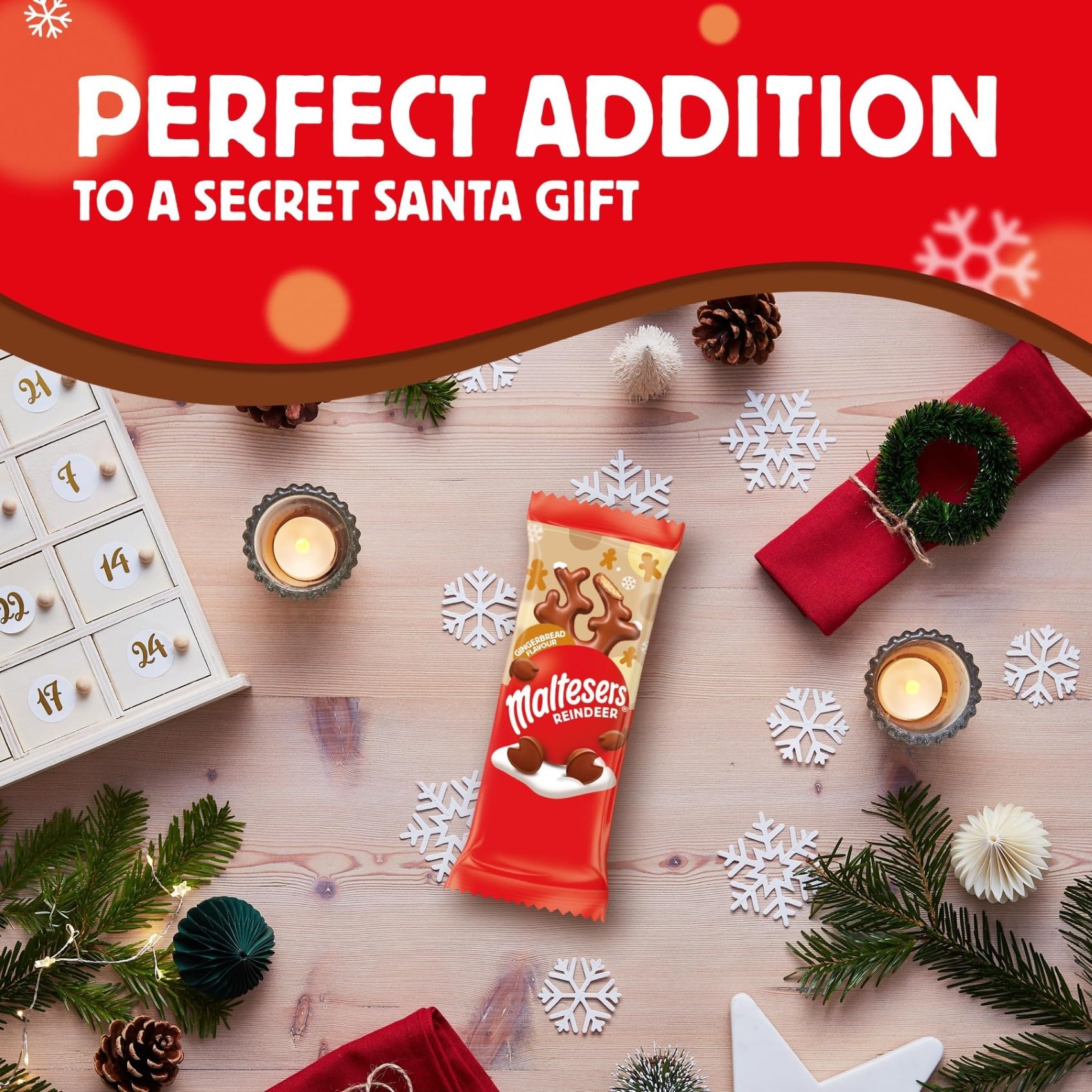 Maltesers Gingerbread Flavour Reindeers, Milk Chocolate with Malt & Honeycomb, 32x29g 7