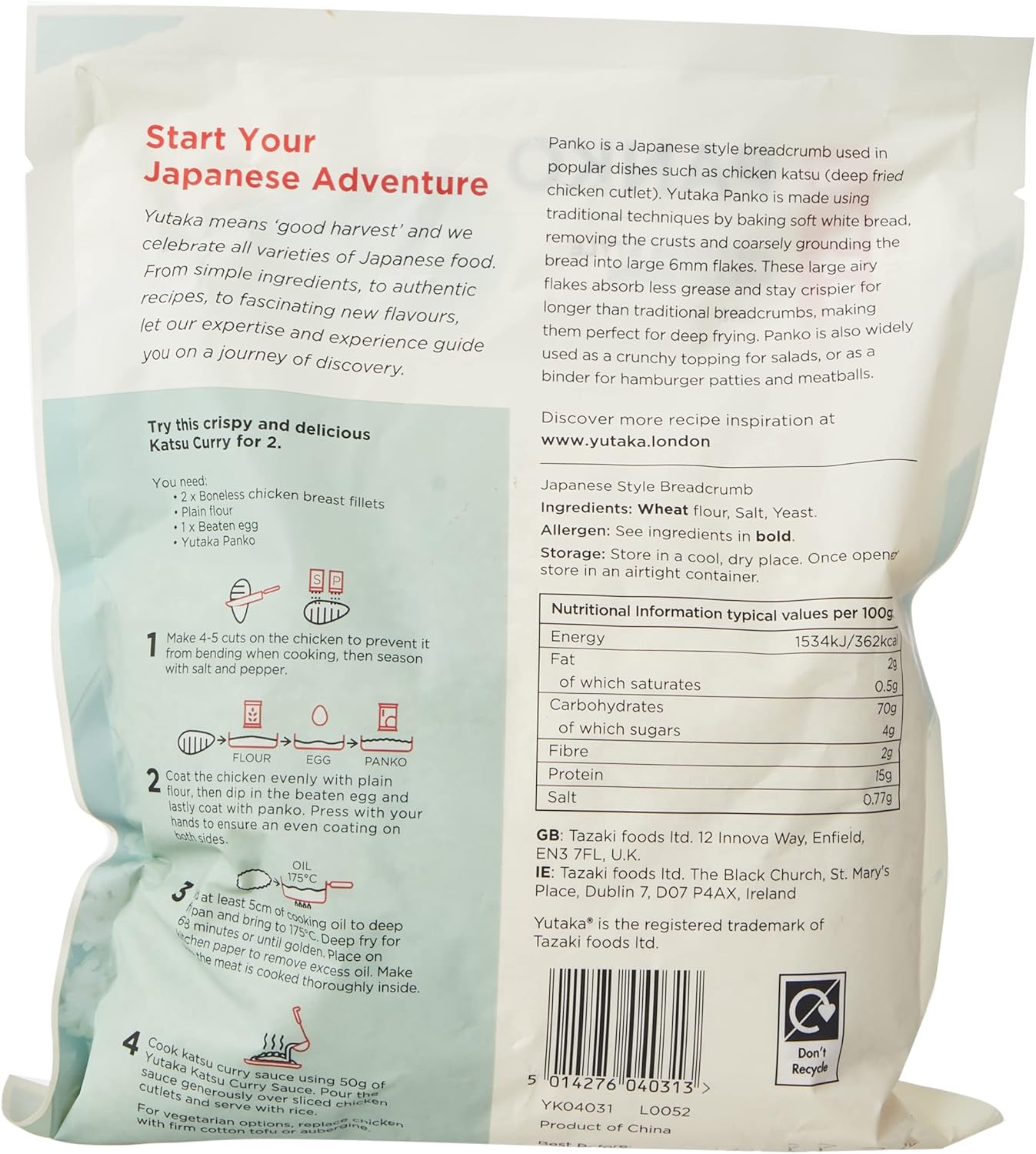 Yutaka - Panko Breadcrumbs 300g 4