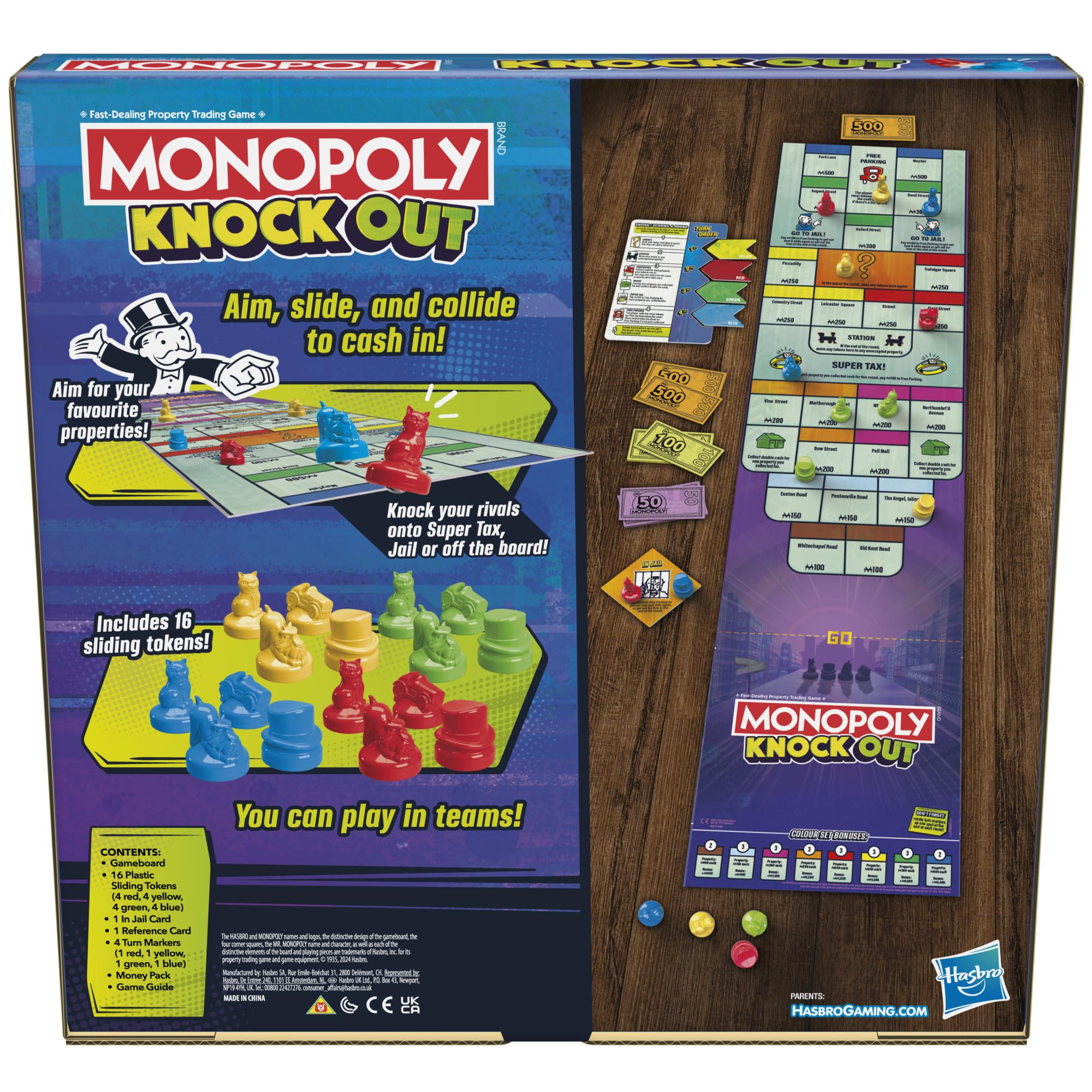 Monopoly Knockout Board Game for 2-8 Players | Fast-Paced Shuffleboard Style Action | Ages 8+ 7