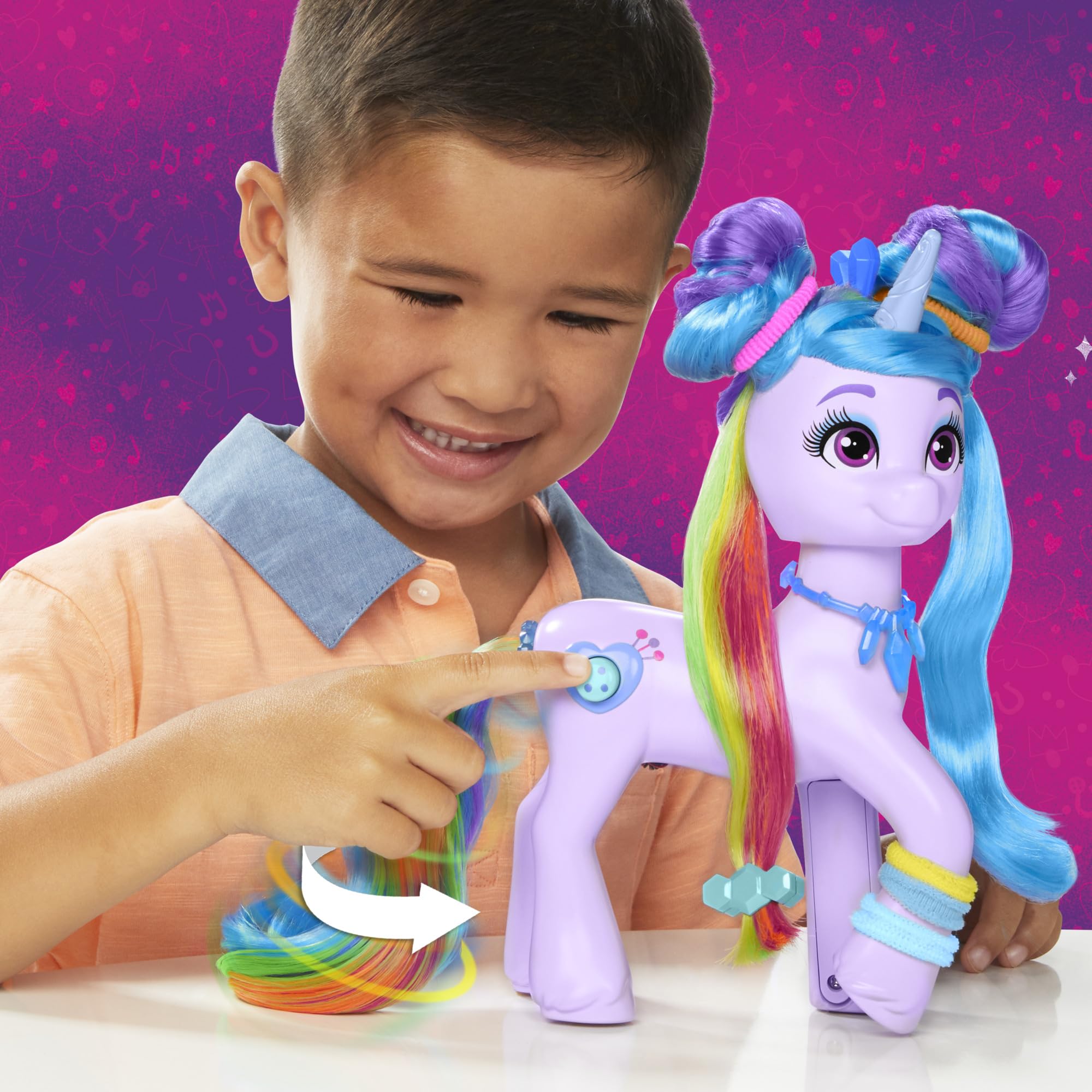 My Little Pony: Tell Your Tale Rainbow Styles Izzy Moonbow Unicorn Toy - Interactive Figure with 17 Accessories, Ages 4+ 5