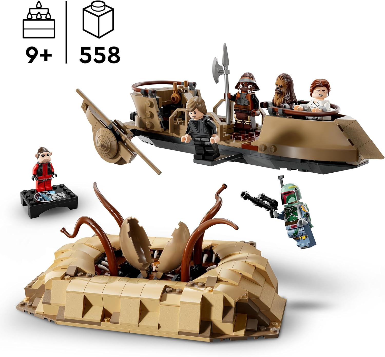LEGO Star Wars: Return of the Jedi Desert Skiff & Sarlacc Pit Playset - Buildable Vehicle Toy for Kids 9+ 4