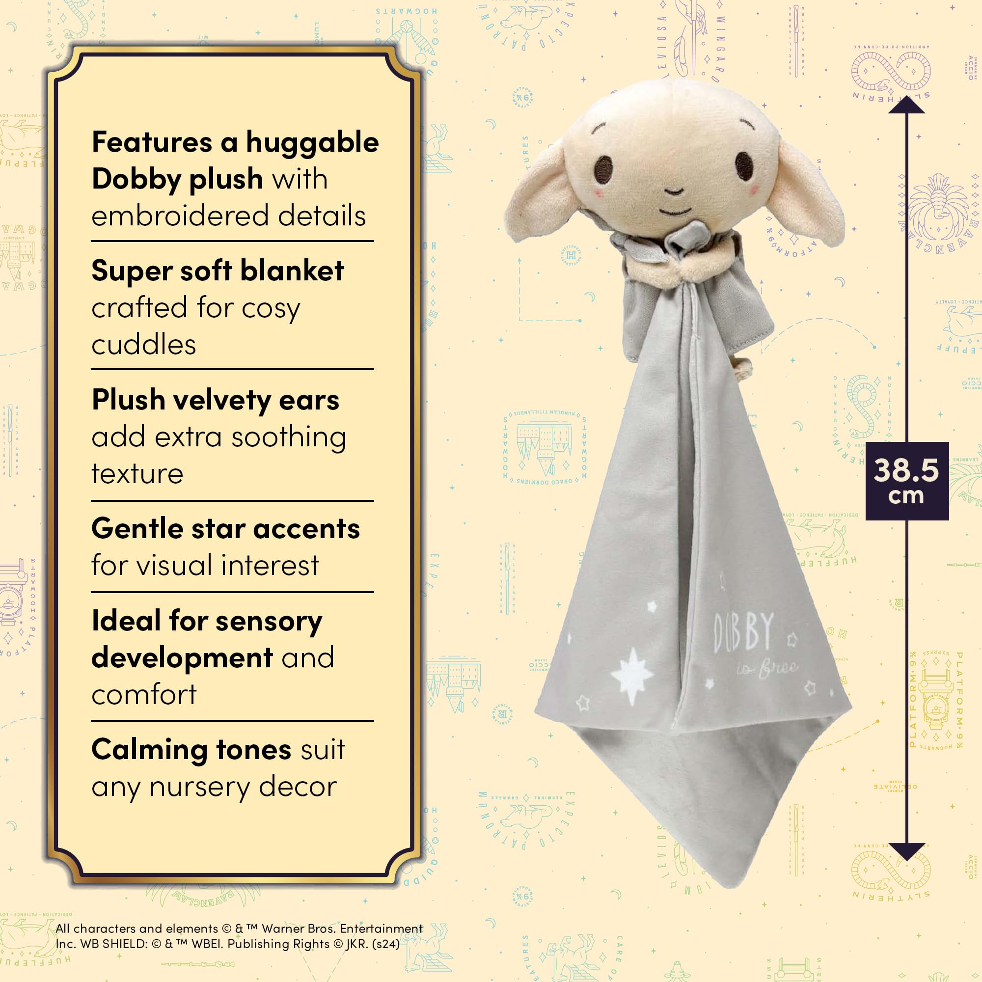 Rainbow Designs Harry Potter Dobby Comfort Blanket - Velvety Soft Grey Comforter for Newborns 4
