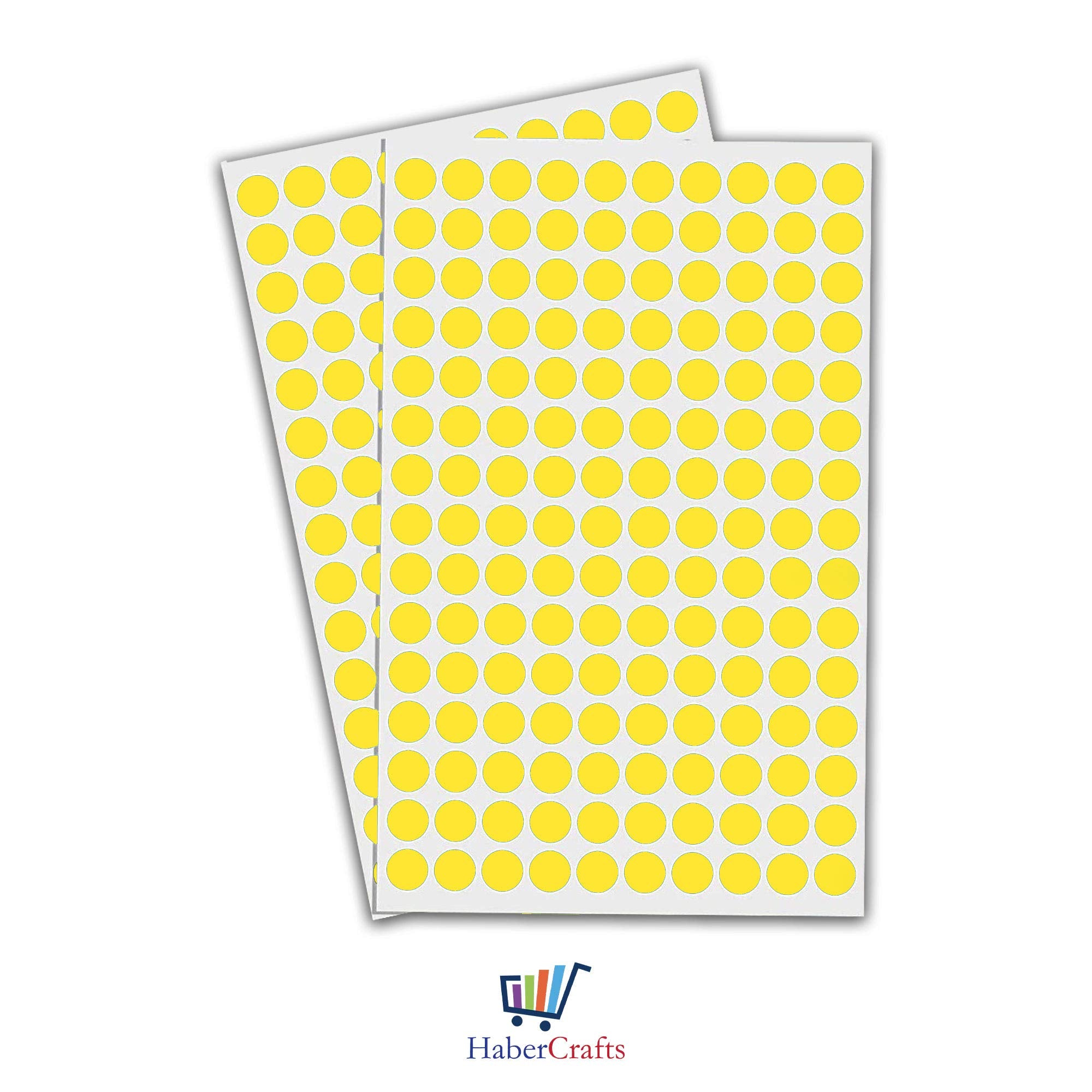 Habercrafts 8mm Yellow Dot Colour-Coding Labels - 490 Stickers | Premium Paper | Residue-Free Adhesive 3