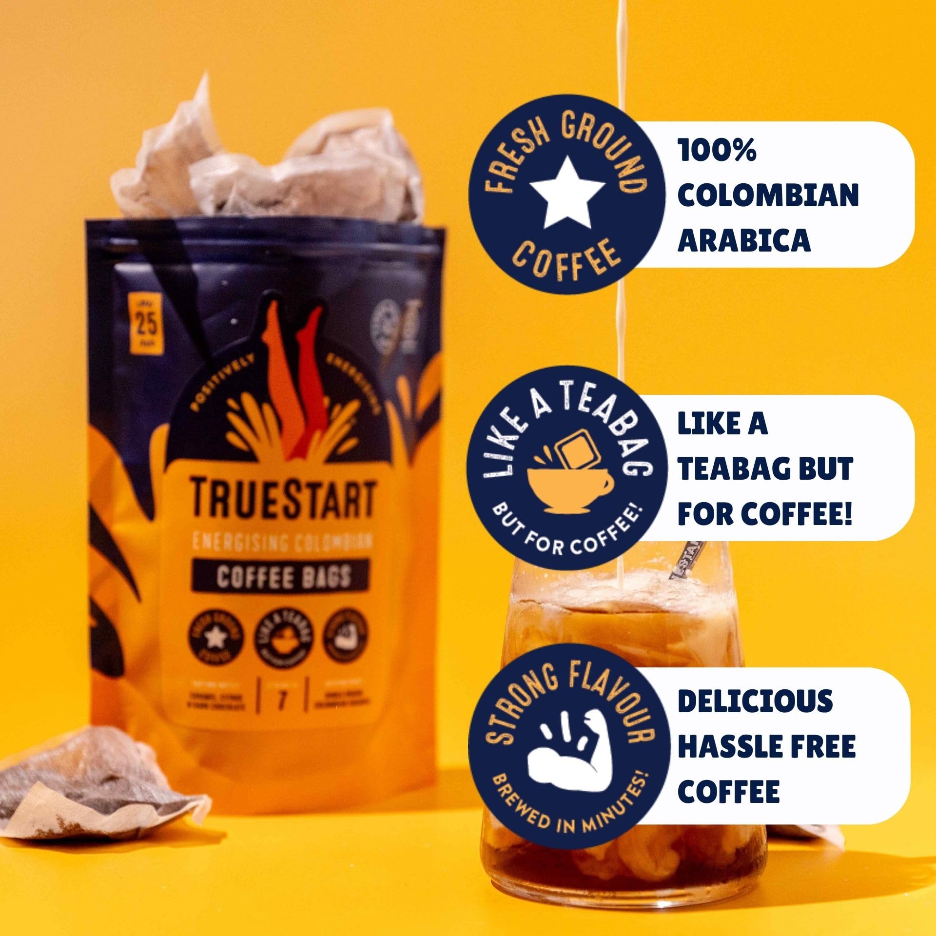 TrueStart Smooth Energising Colombian Arabica Coffee Bags – 25 Individually Wrapped, Mycotoxin-Free, Gluten-Free, Rich in Antioxidants 6