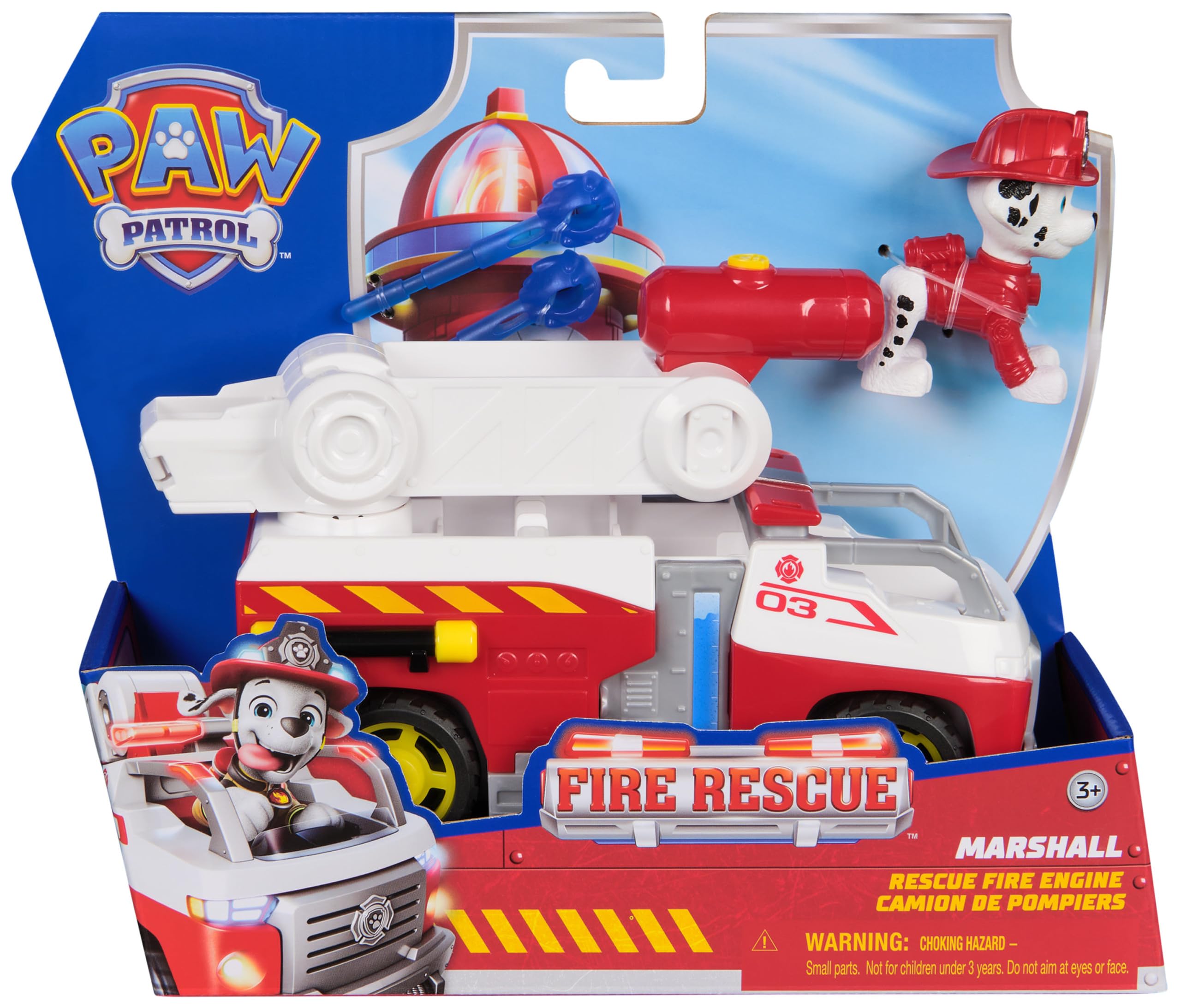 Paw Patrol Marshall Rescue Fire Engine with Action Figure & Projectile Launcher - Fire Truck Toy for Kids 3+ 9