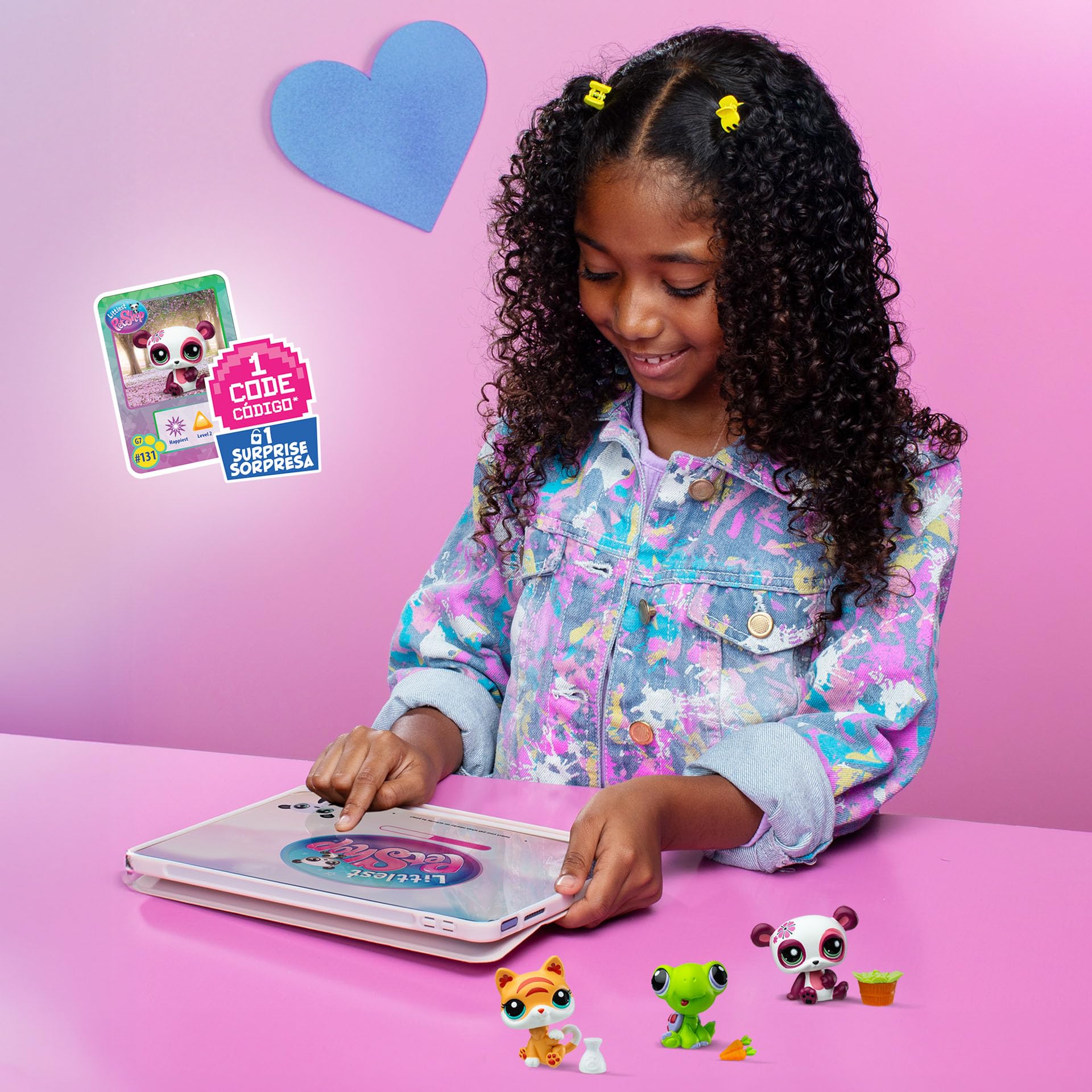 Littlest Pet Shop Grooming Spa Play Pack - 3 Mini Bobble Head Pets with Accessories & Virtual Code 9