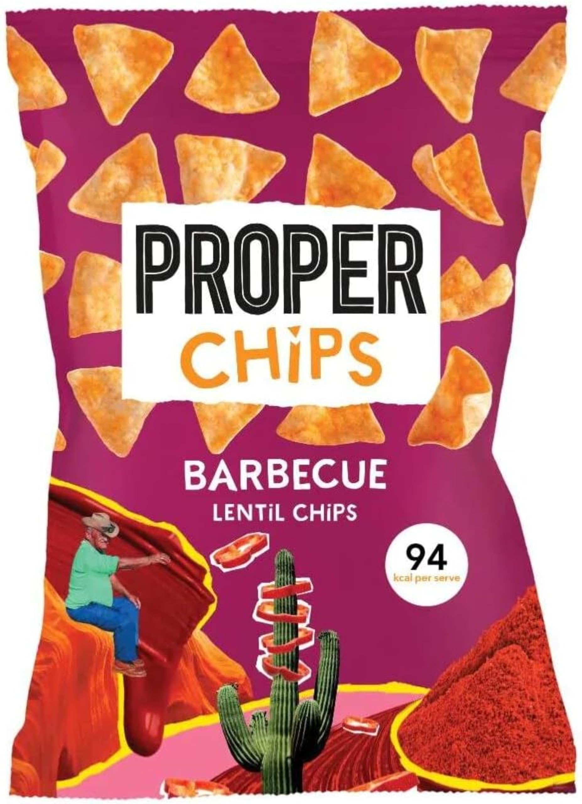 PROPER Barbecue Lentil Chips - Vegan, Gluten Free Snack | 85g Single Bag