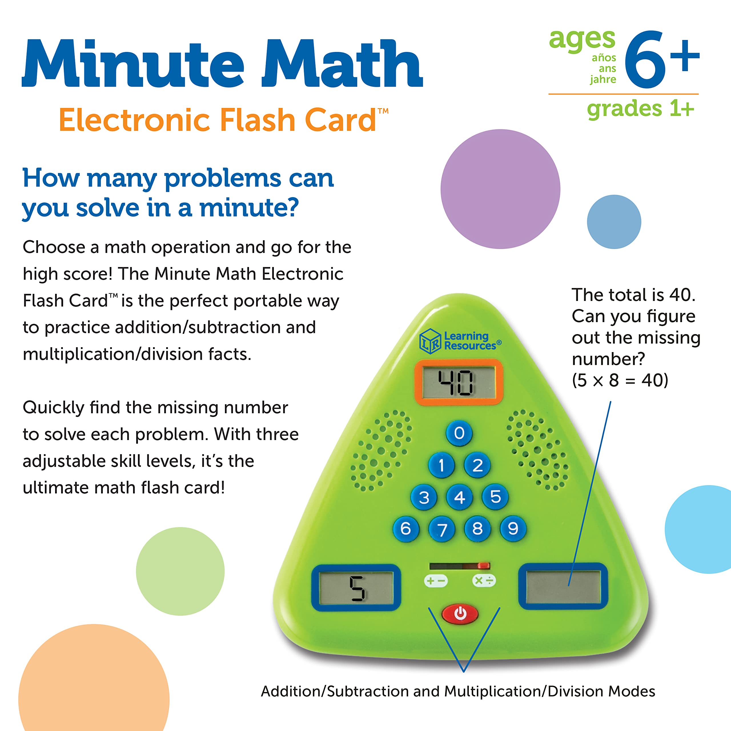 Learning Resources Minute Math Electronic Flash Card 10
