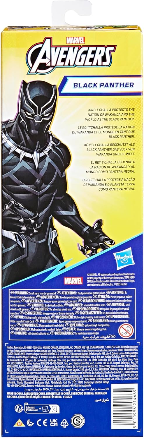 Marvel Avengers Titan Hero Series Black Panther 12" Action Figure - Poseable Super Hero Toy for Kids 4+ 4