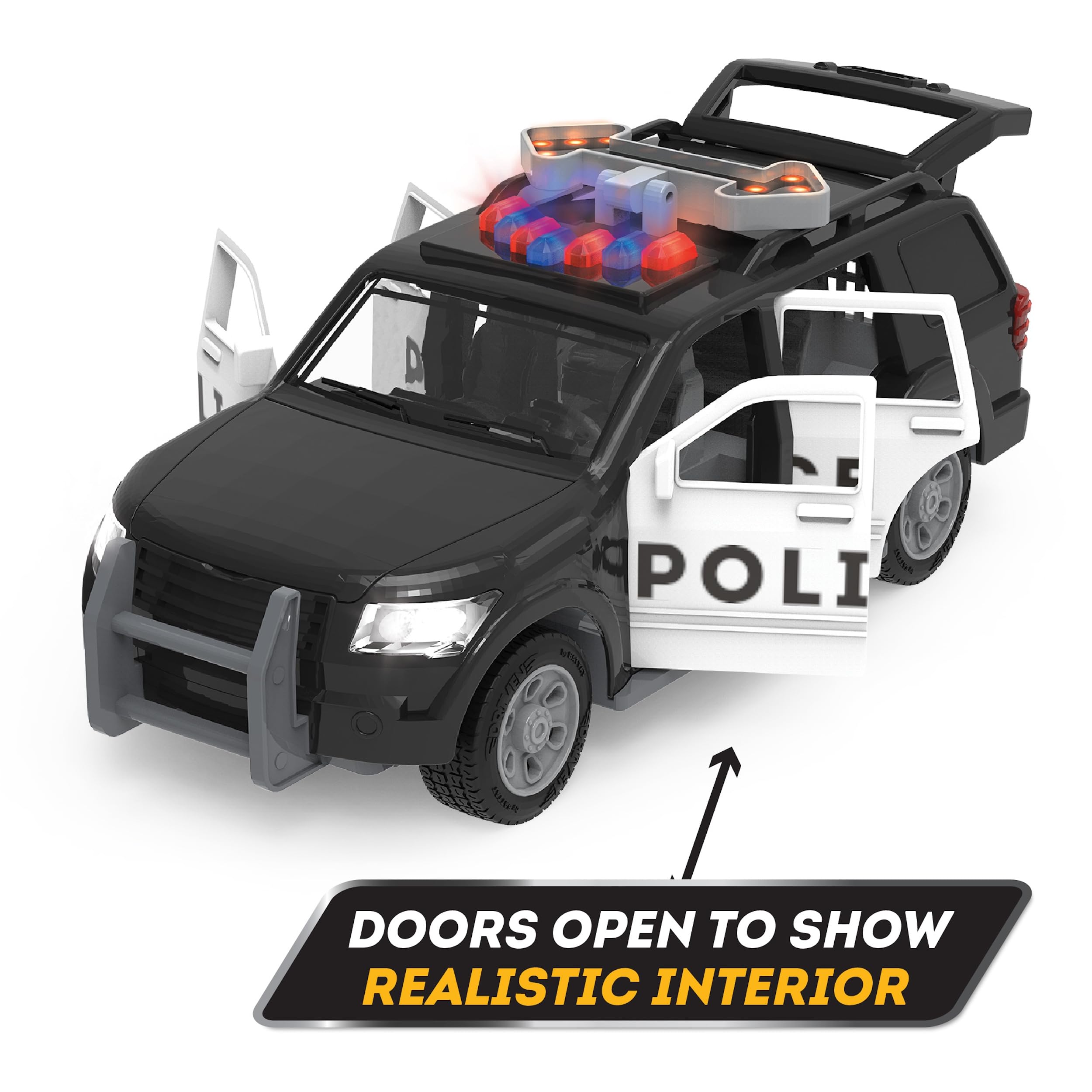 DRIVEN by Battat Micro Police SUV - Toy Car with Lights, Sound & Moving Parts 7