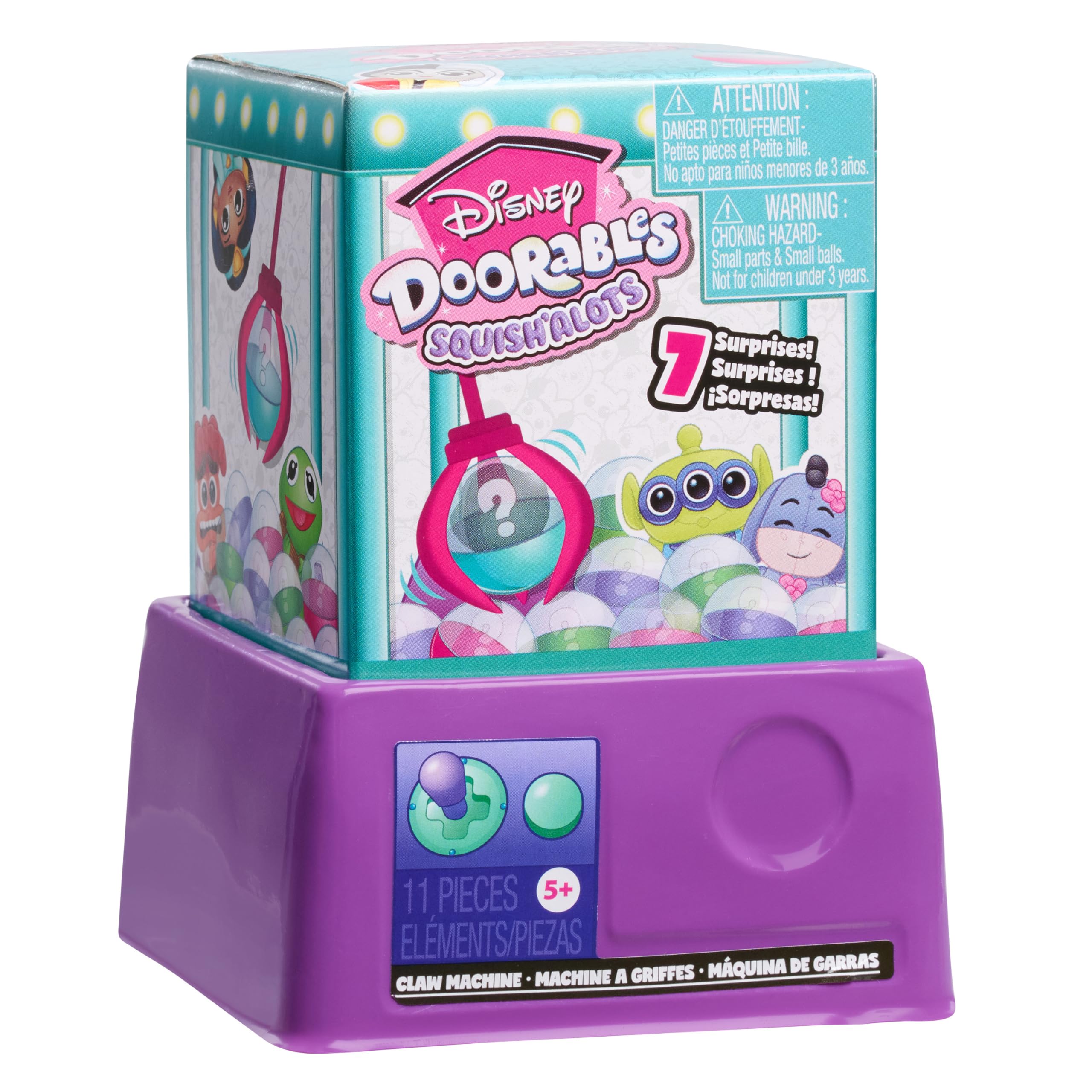 Just Play Disney Doorables Whatcha Gotcha Claw Machine - Squish’Alots Collectible with Micro Figures & Stickers
