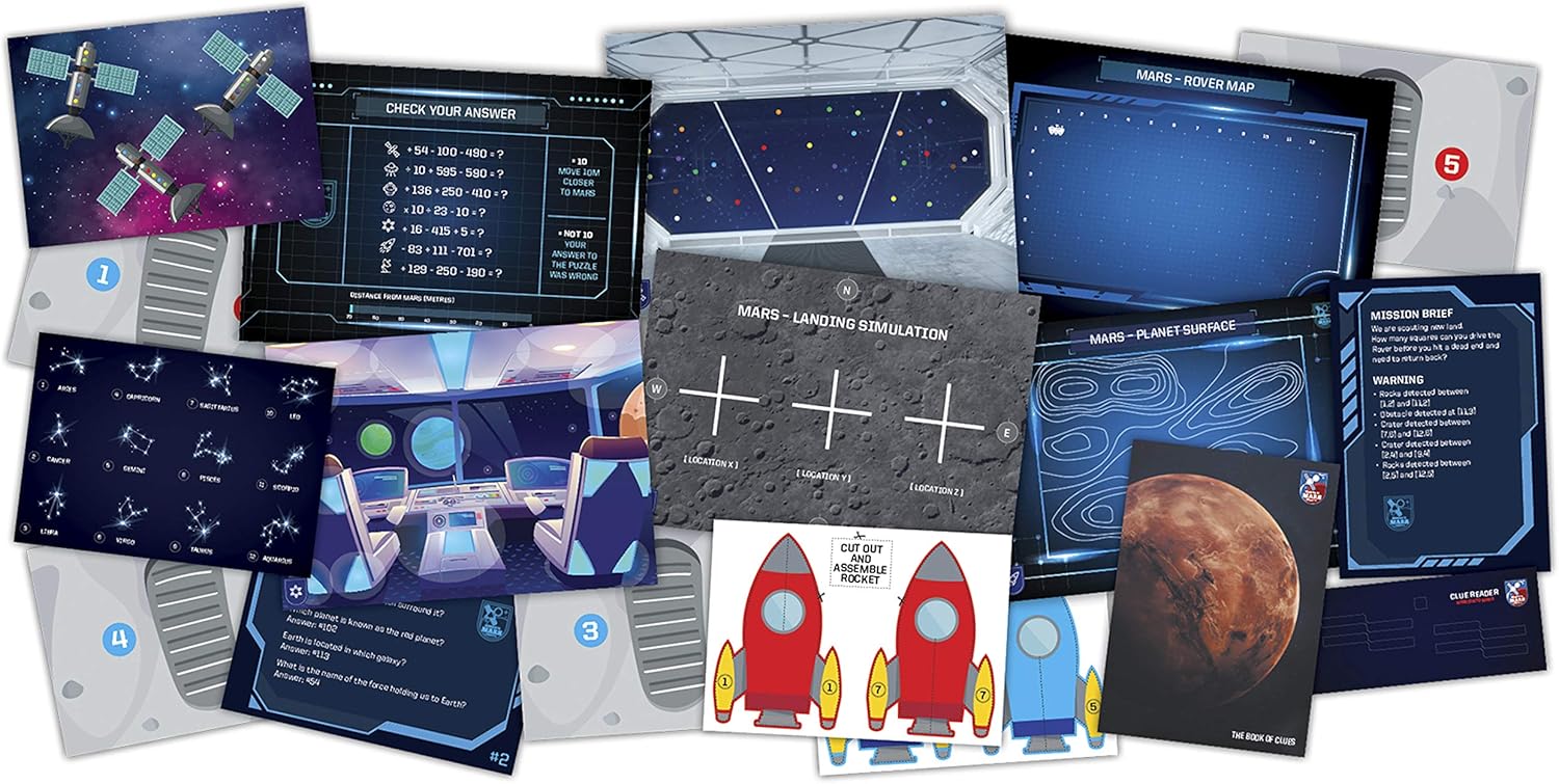 Trapped Mission to Mars | Escape Room in a Box Kit | Cooperative Puzzle Game for Families & Friends | Ages 8+ | 2-6 Players 3