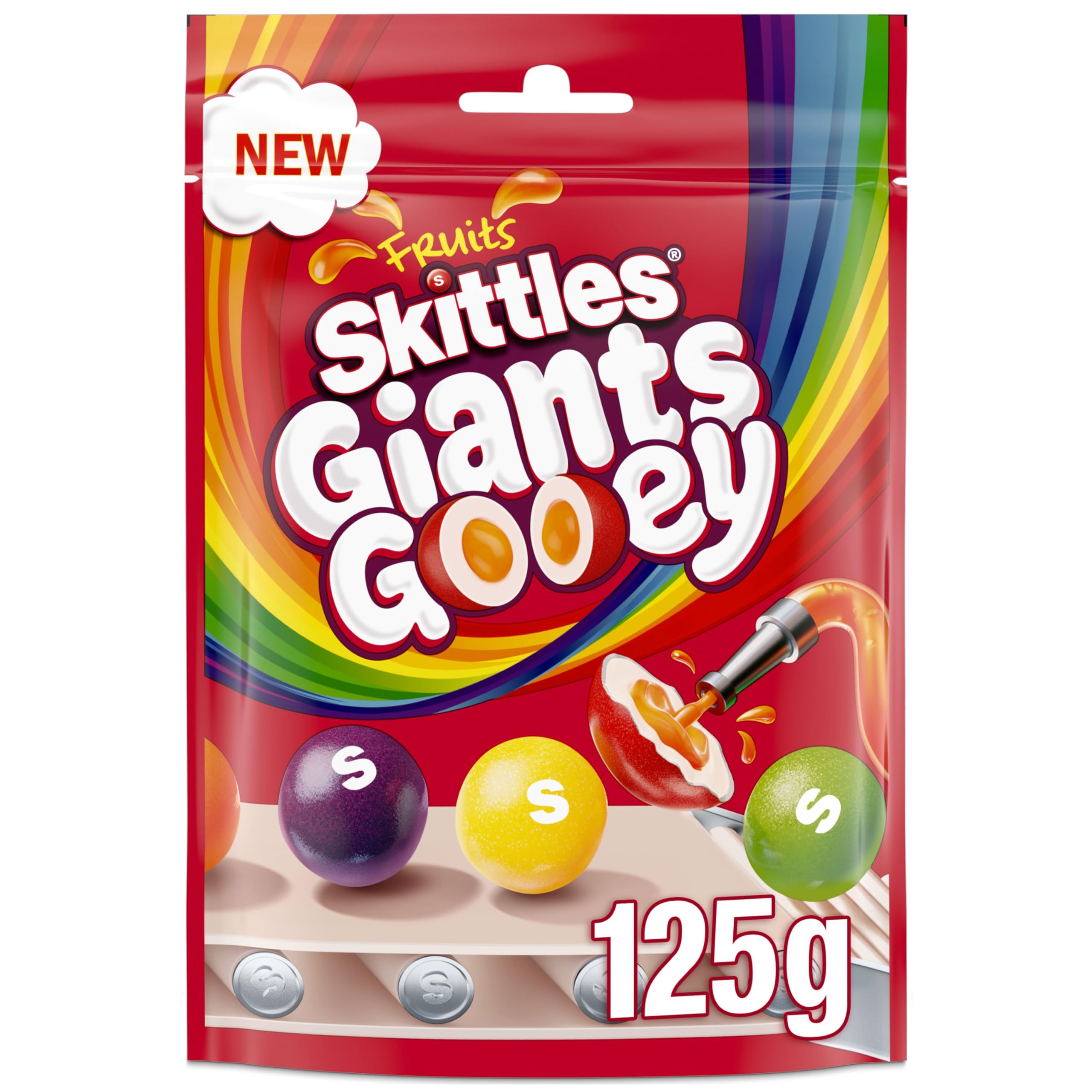 Skittles Giants klebrige vegane Süßigkeiten zum Teilen, 125 g
