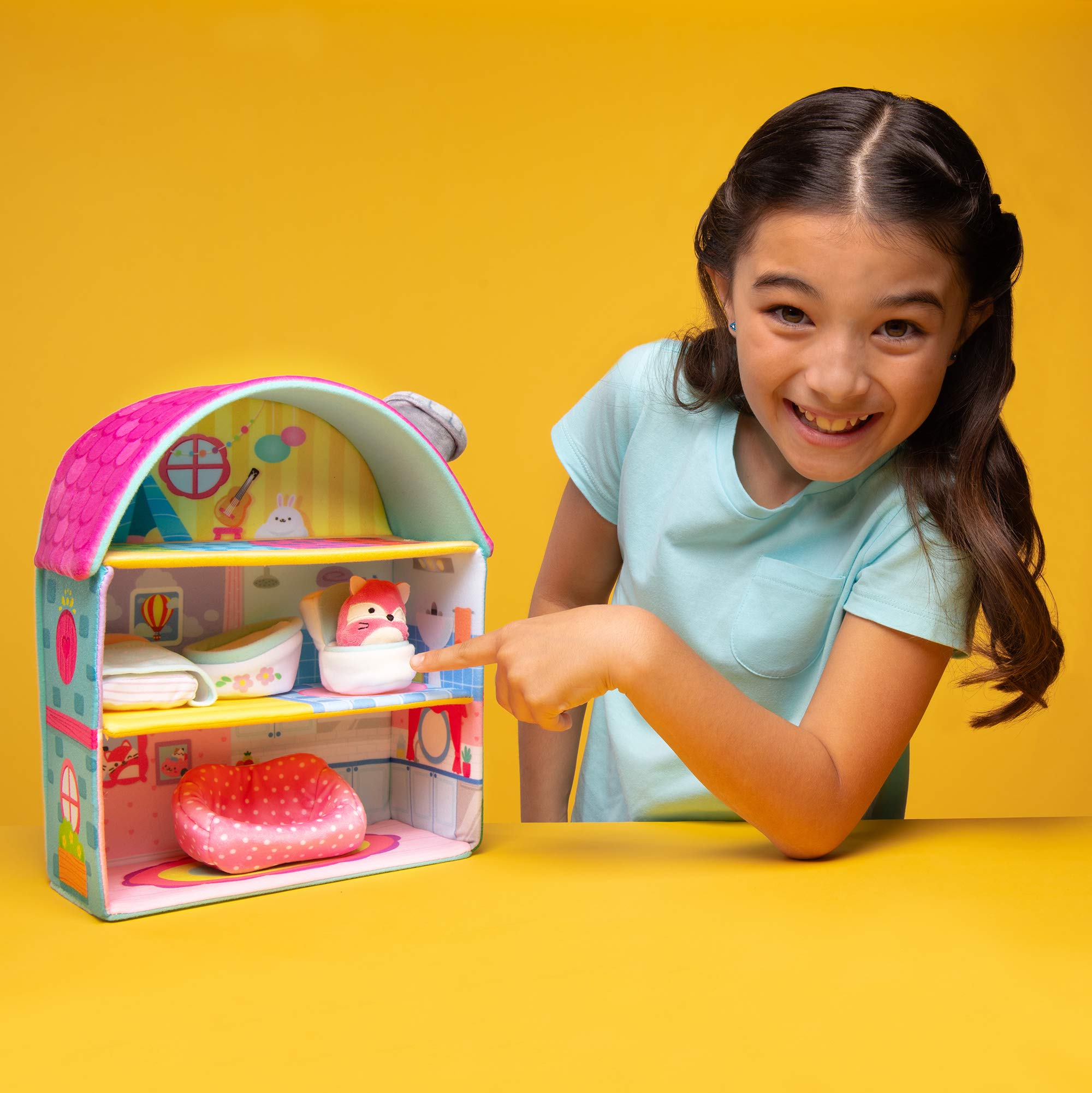 Squishville Fifi's Cottage Townhouse Playset with Cam & Fifi Mini Squishmallows - 2" Plush Toy Set 5